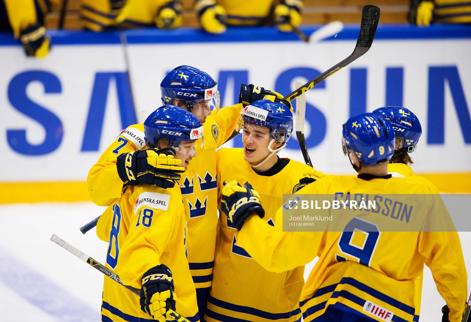 Sveriges Rasmus Asplund, Marcus Pettersson, Dmytro Timashov