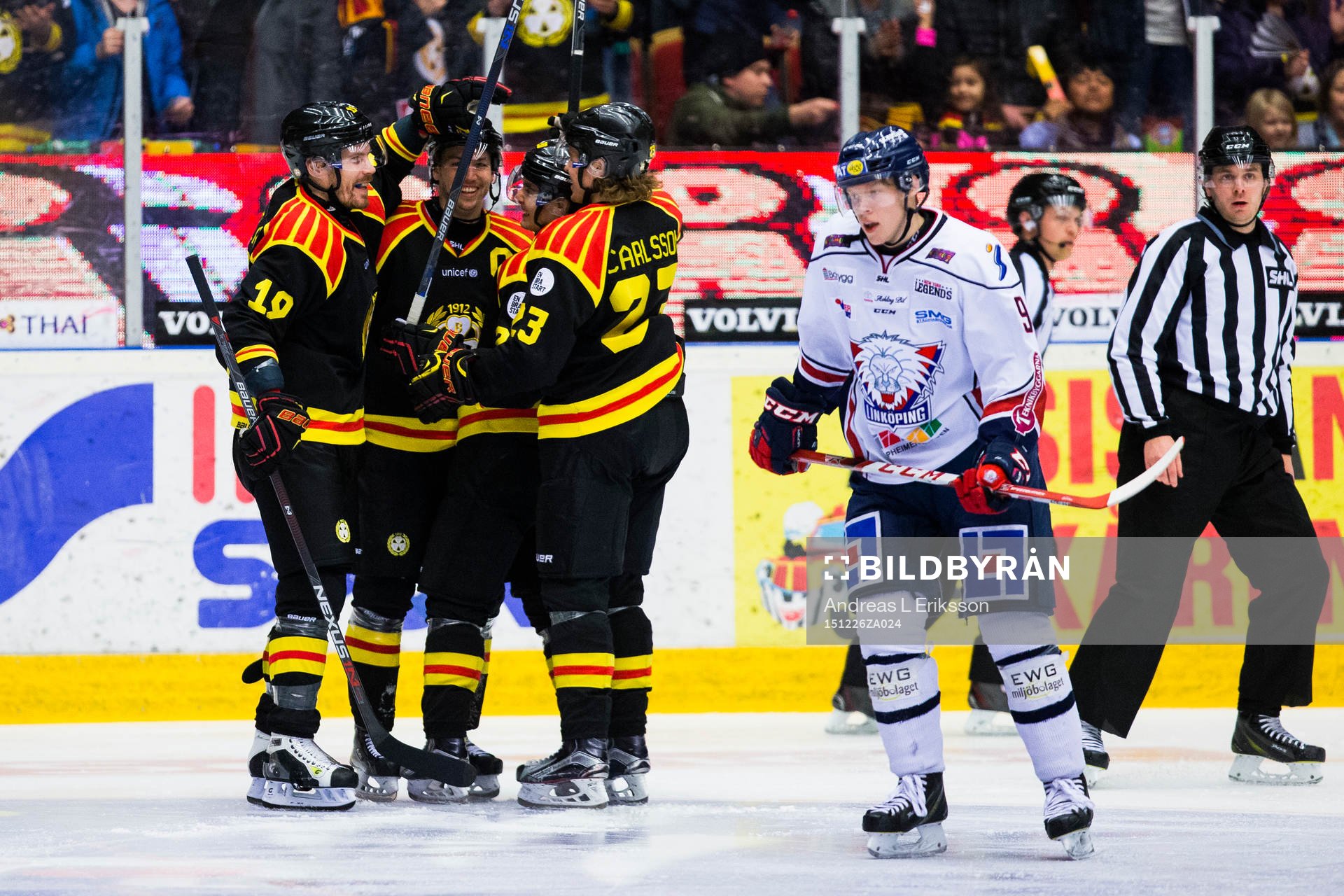 Brynäs Anssi Salmela, Anton Rödin och Lucas Carlsson