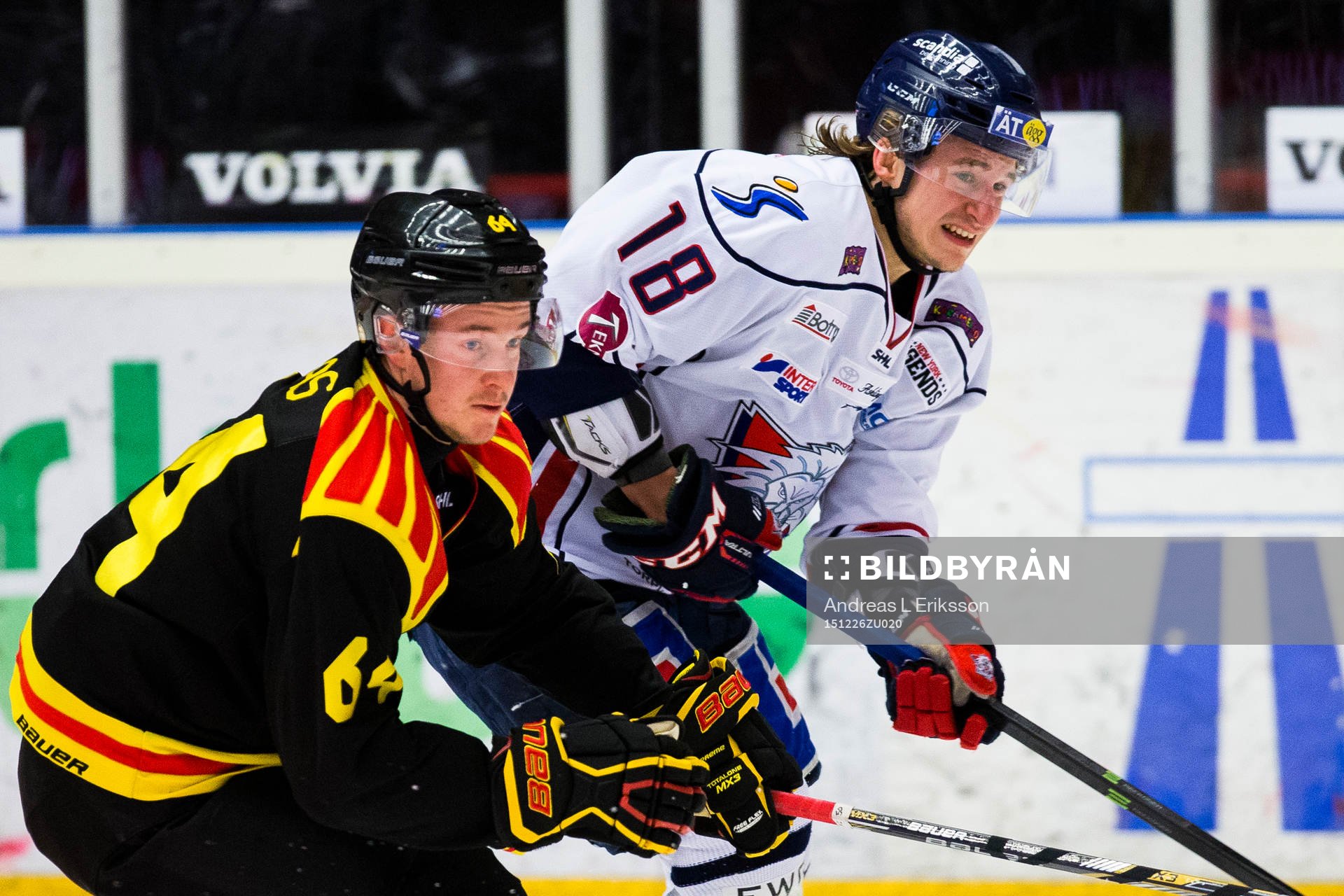 Brynäs Jonathan Pudas och Linköpings Jacob Lilja