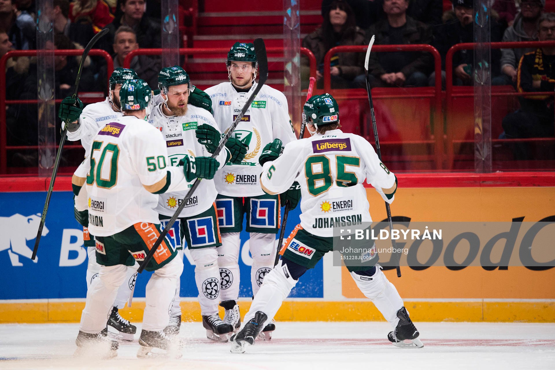 Färjestads spelare jublar