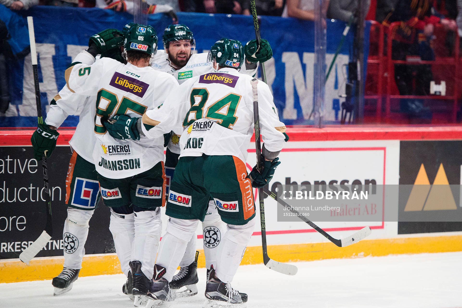 Färjestads spelare jublar