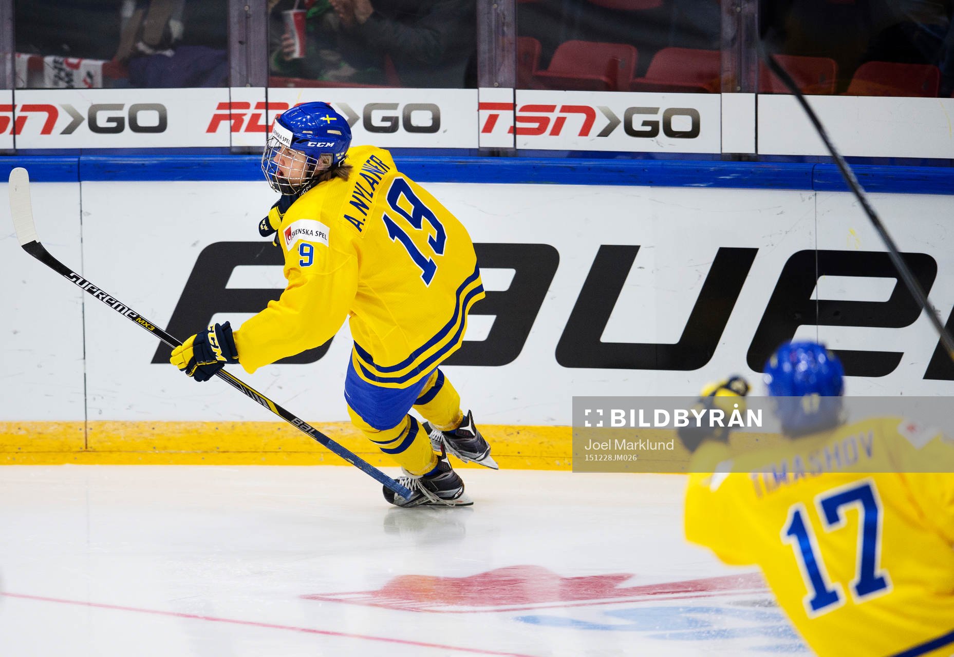 Sveriges Alexander Nylander jublar