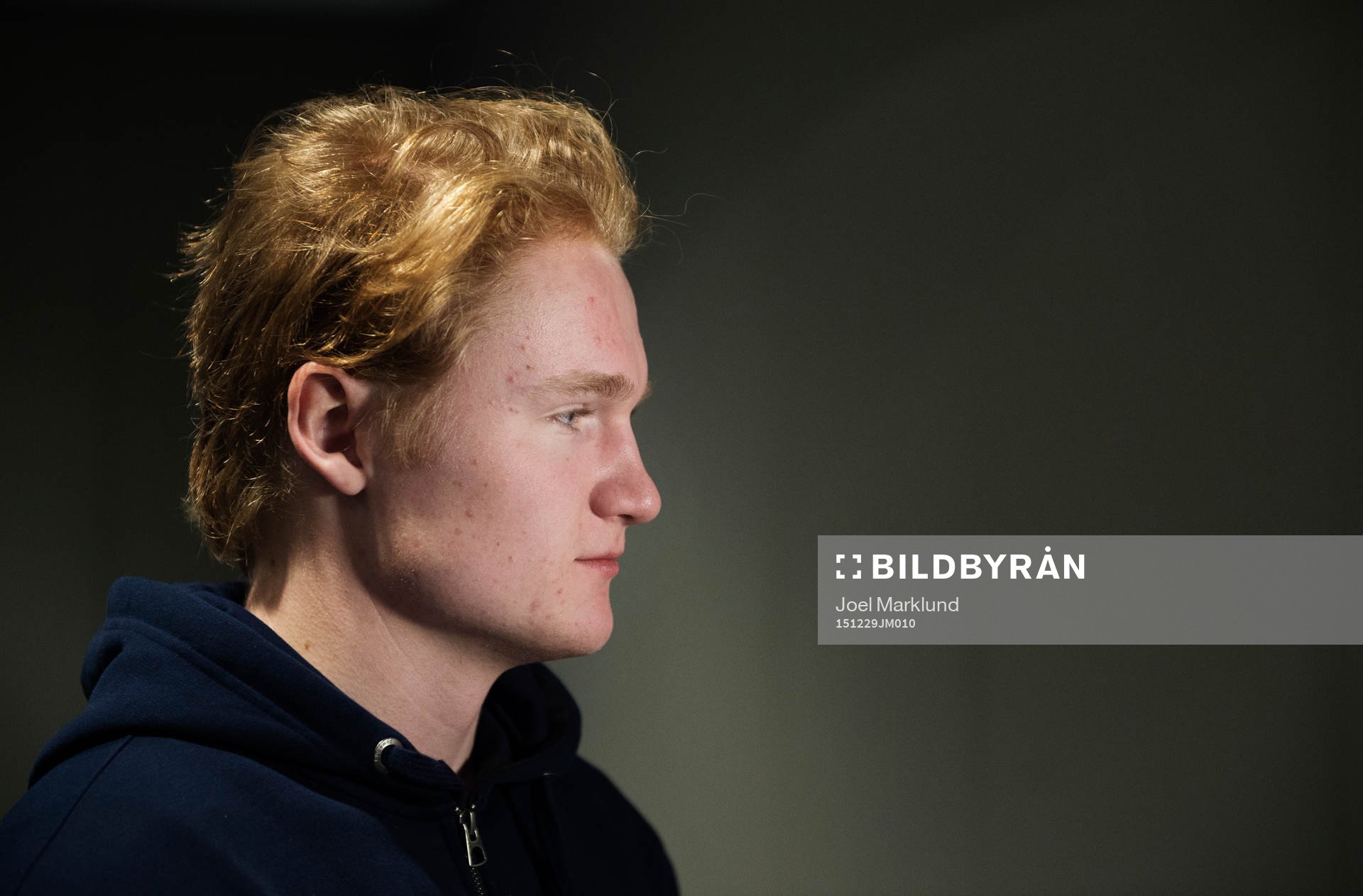 Sveriges Carl Grundström i samband med en pressträff