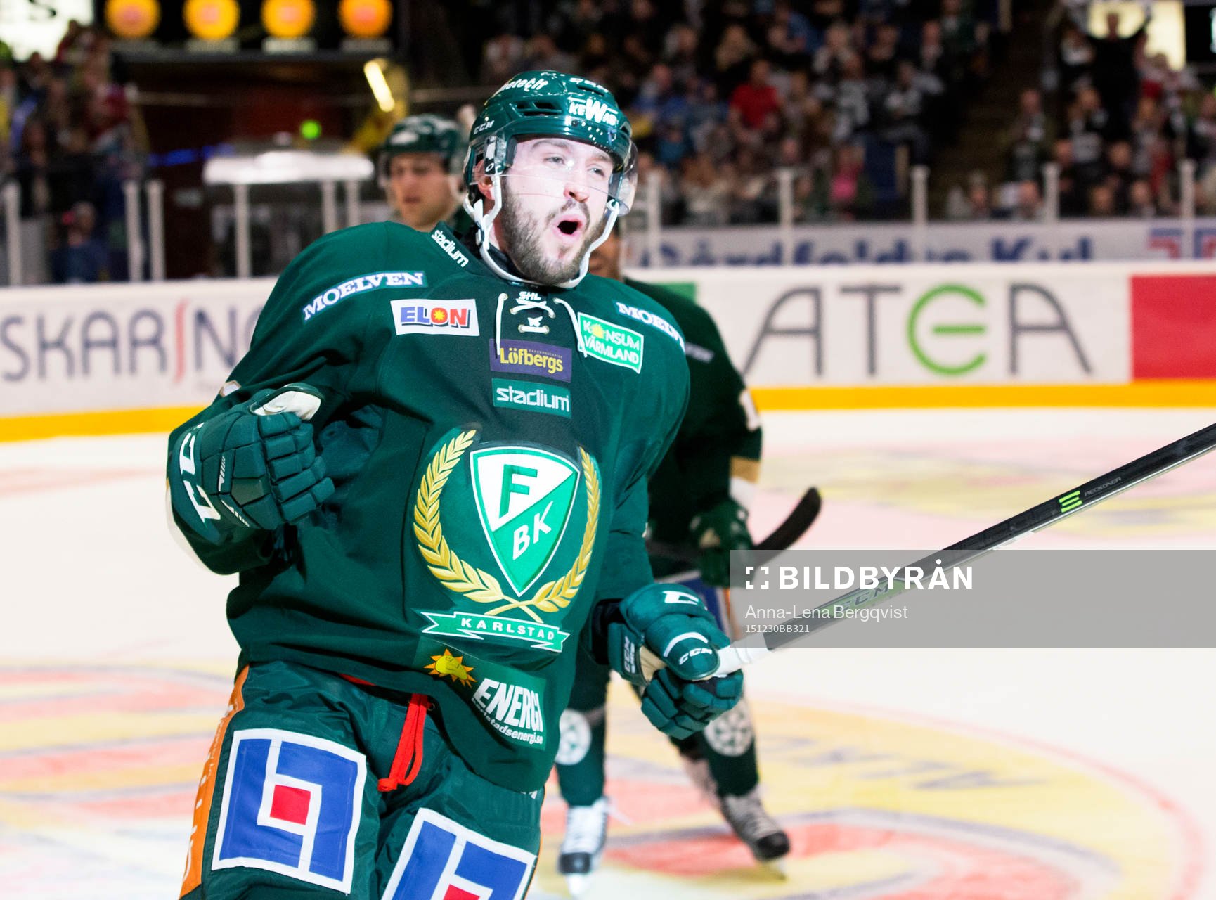 Färjestads Travis Turnbull jublar