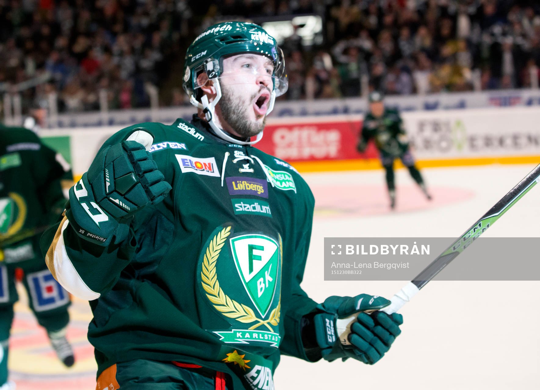 Färjestads Travis Turnbull jublar