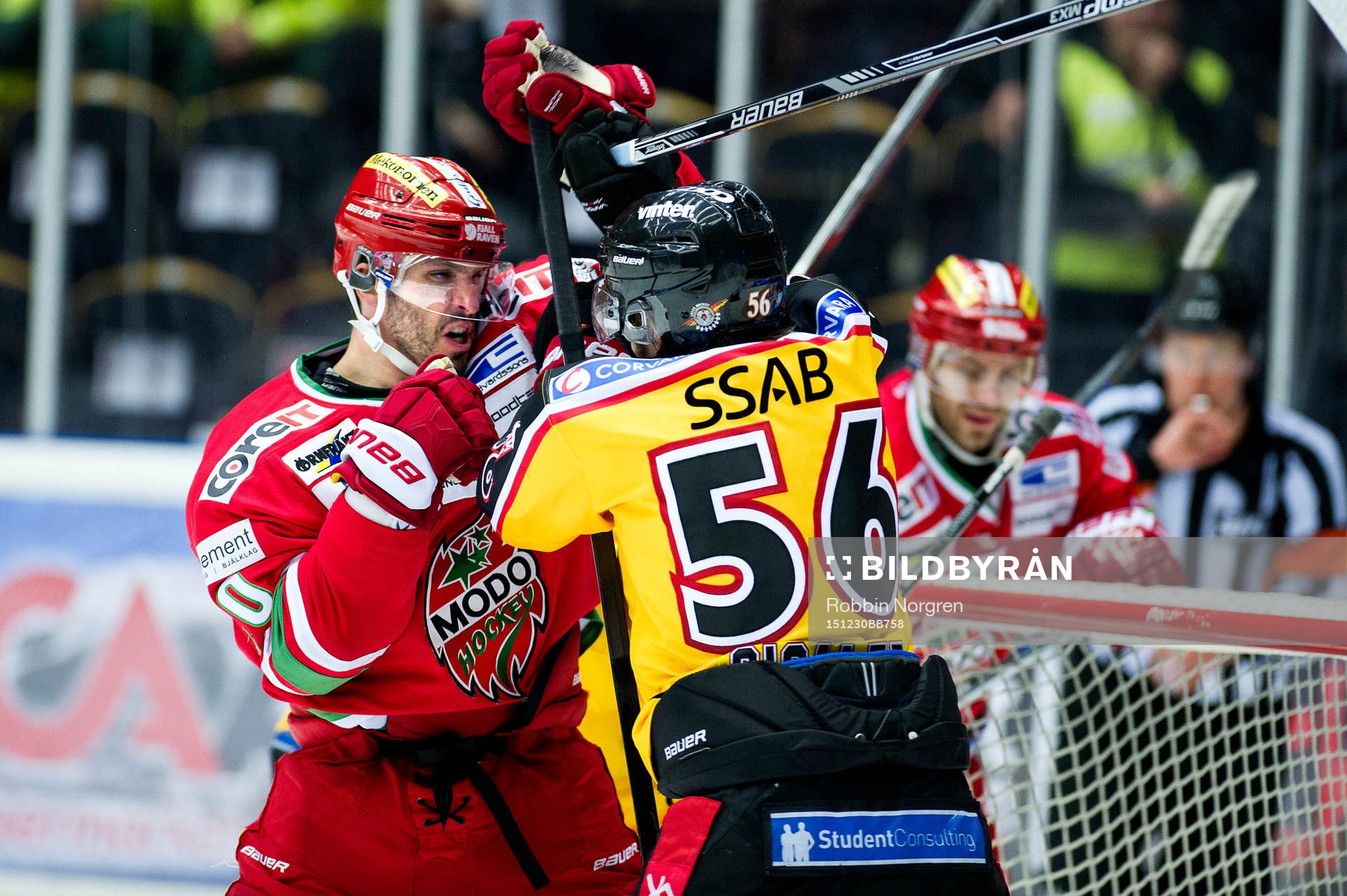 Modos Maxim Lapierre slåss med Luleås Jonathan Sigalet