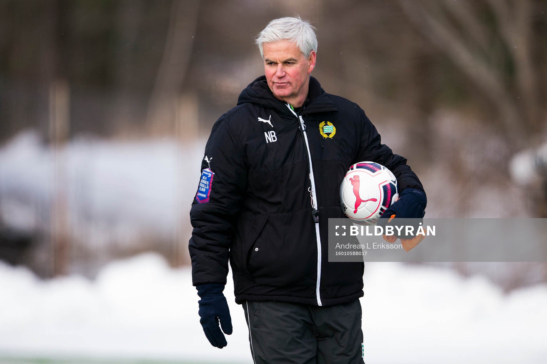 Hammarbys tränare Nanne Bergstrand under en träning med Hammarby den 5 januari 2016 i Stockholm. 