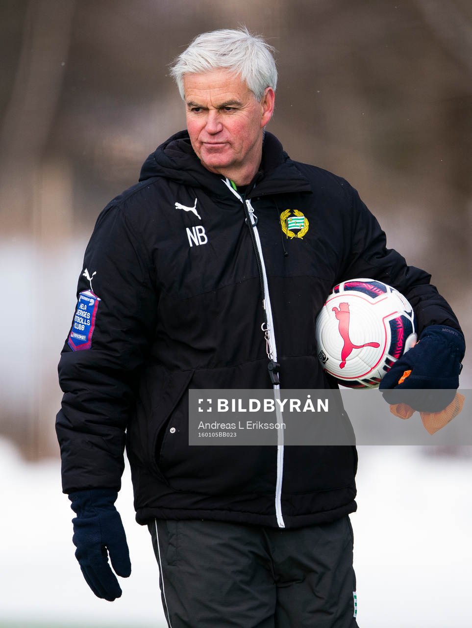 Hammarbys tränare Nanne Bergstrand under en träning med Hammarby den 5 januari 2016 i Stockholm. 