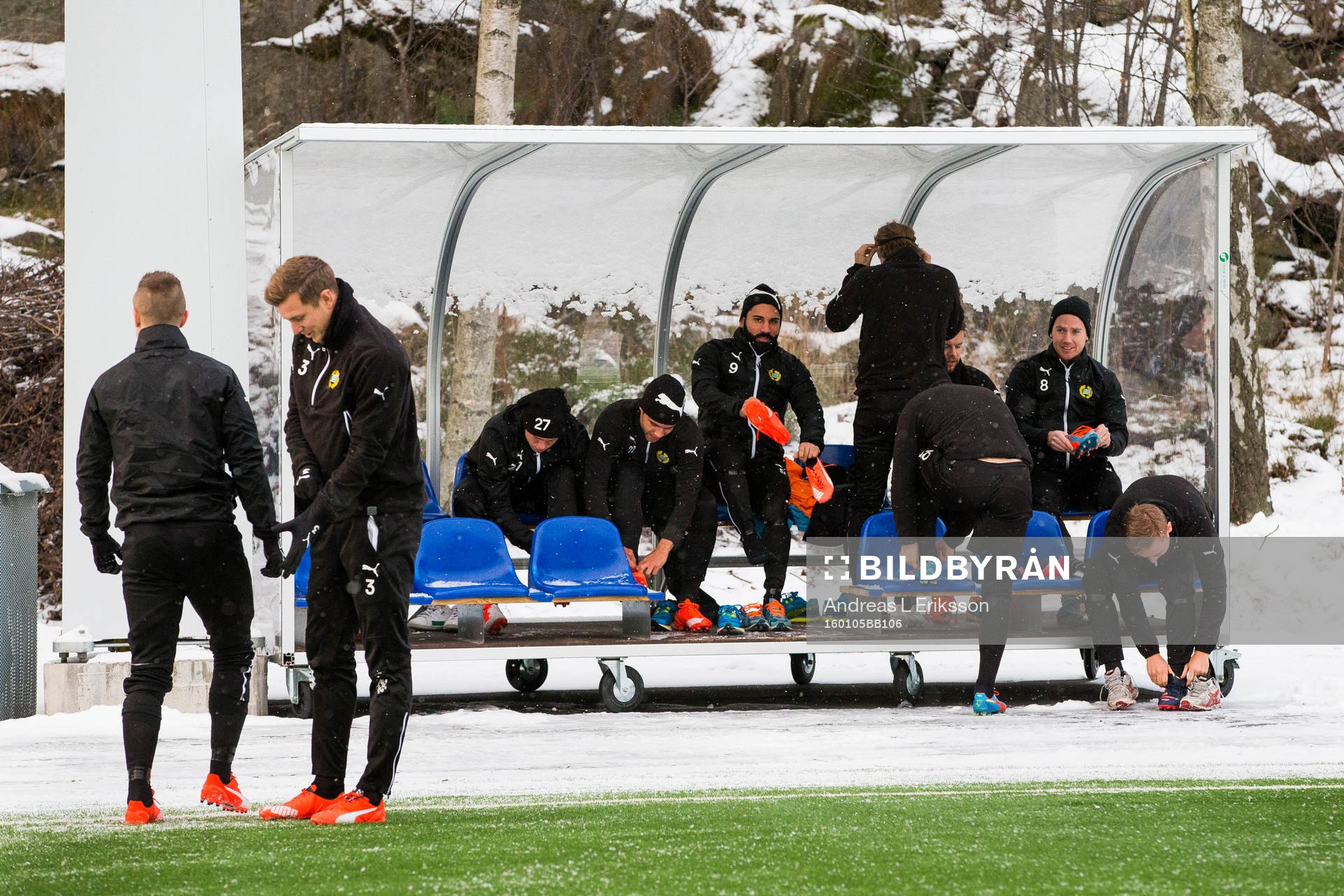 Hammarbys spelare förbereder sig