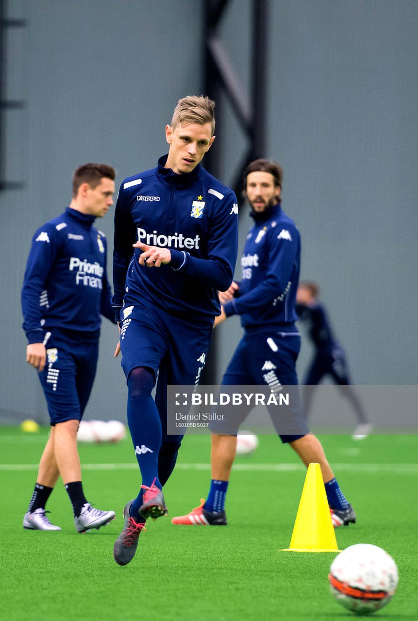 Sören Rieks under en träning med IFK Göteborg den 5 januari 2016 i Göteborg.