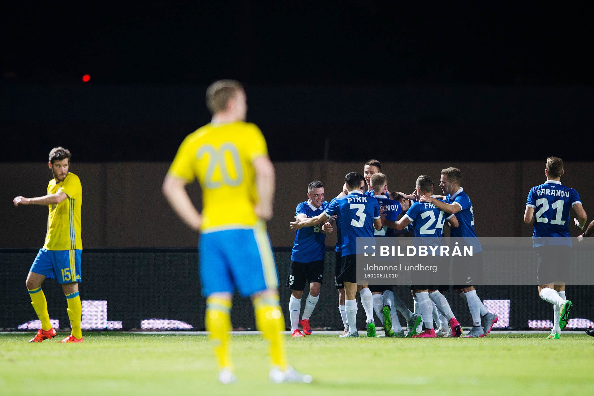 Estlands spelare jublar