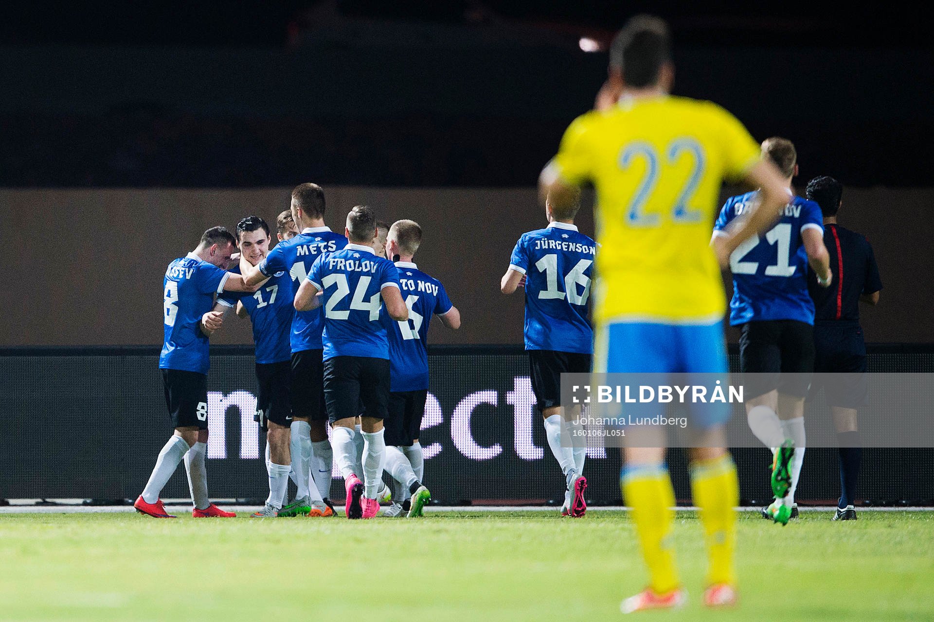 Estlands spelare jublar