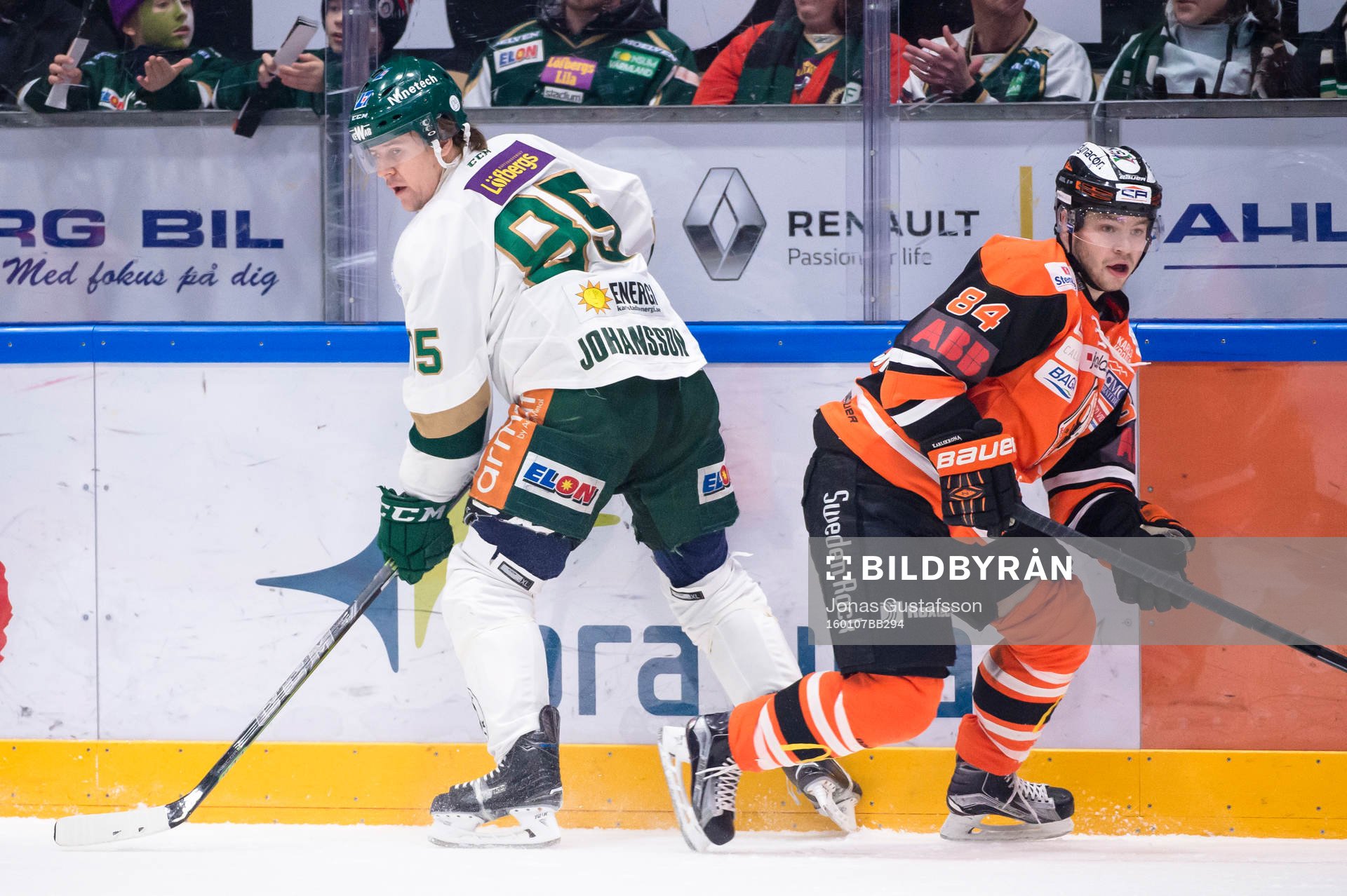 Färjestads Mikael Johansson och Karlskronas Jimmy Andersson