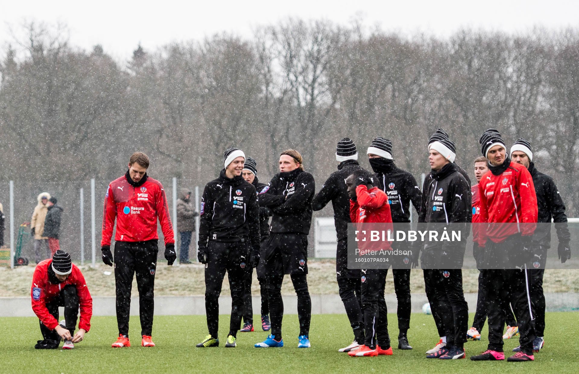 Helsingborgs spelare står samlade