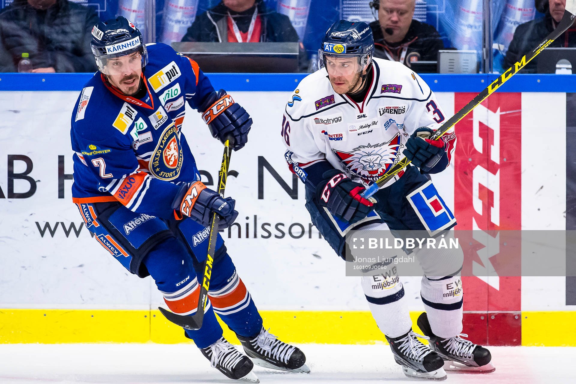 Växjös Teemu Laakso och Linköpings Niklas Fogström