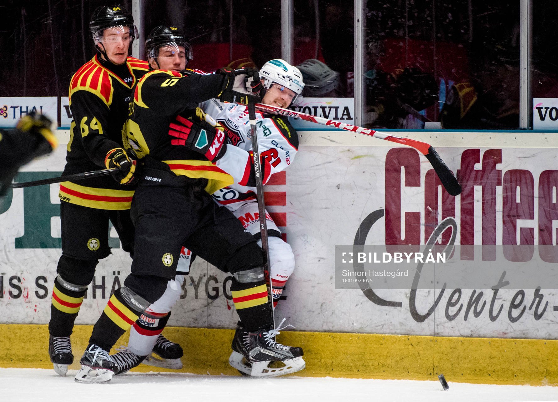 Malmö Redhawks Nicklas Jadeland i en kamp mot Brynäs
