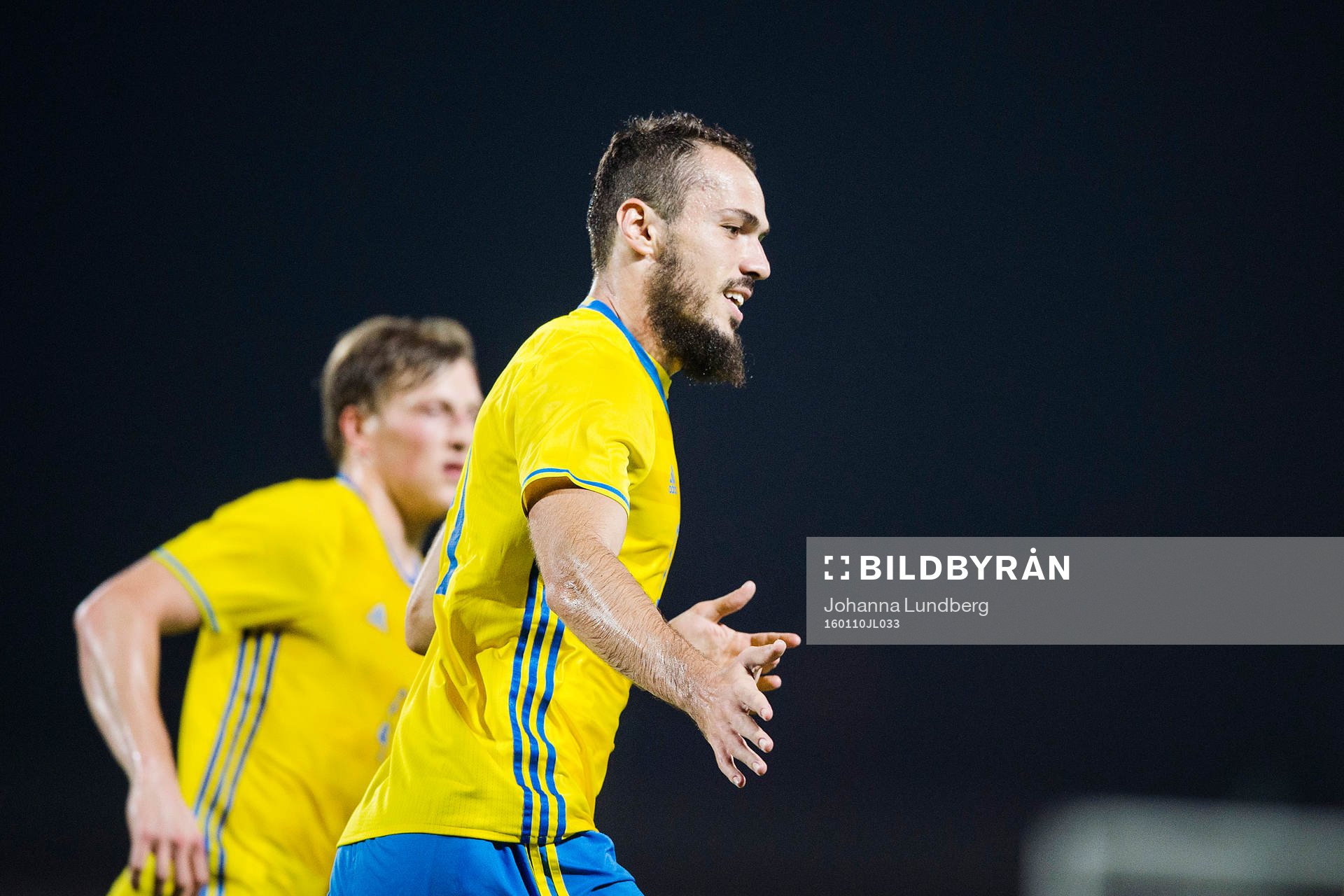 Sveriges Emir Kujovic gör 3-0 och jublar