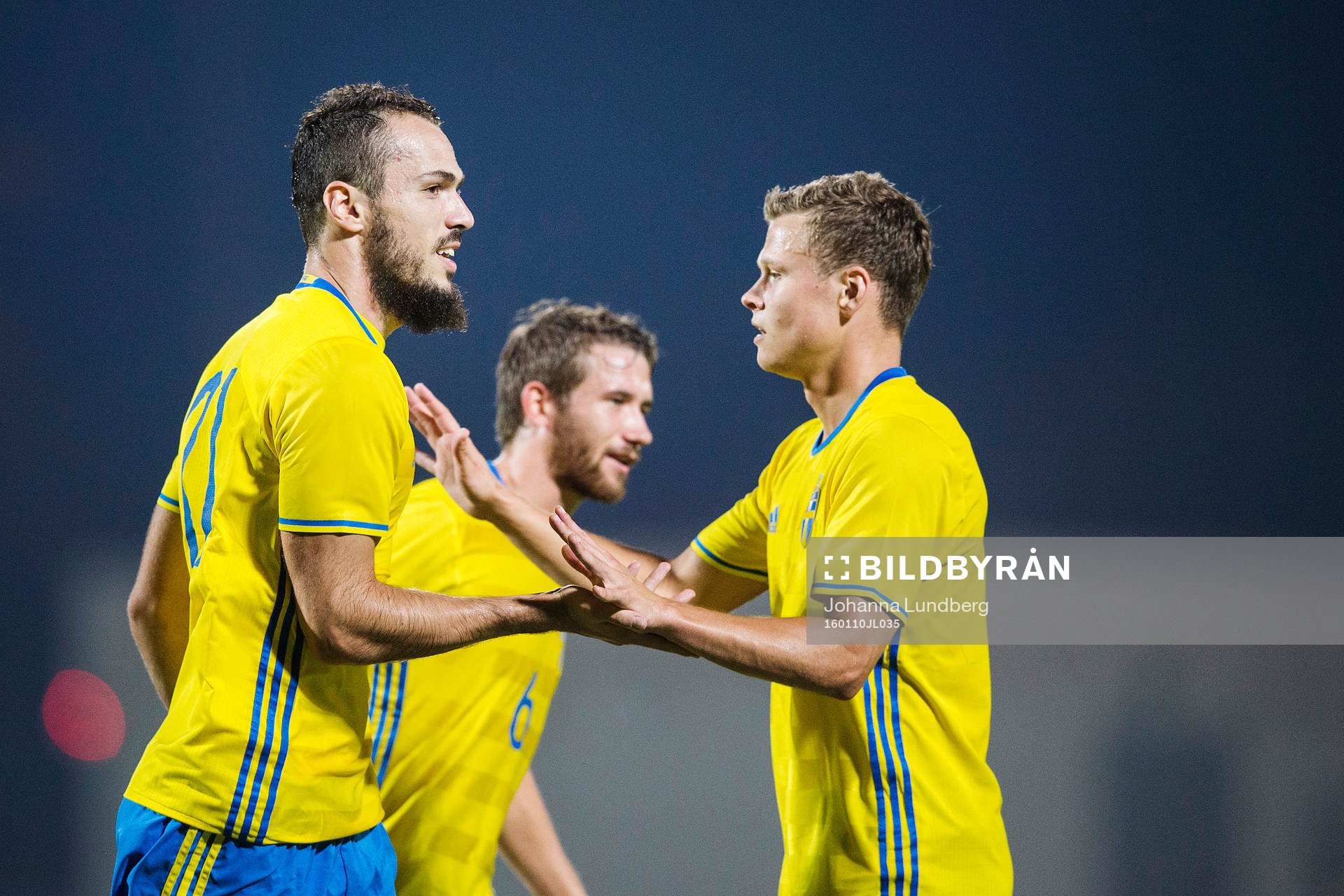 Sveriges Emir Kujovic gör 3-0 och jublar