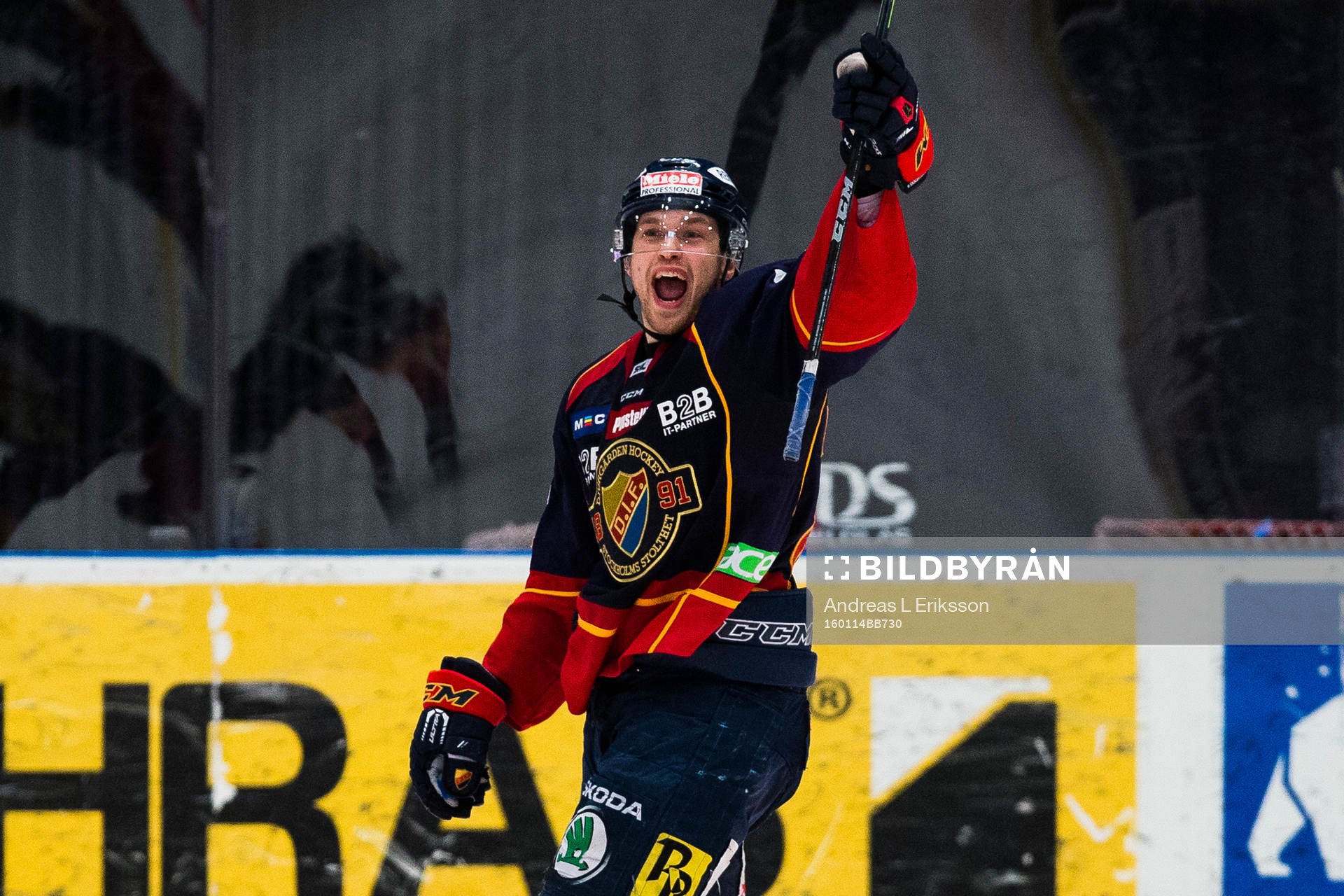 Djurgårdens Tobias Hage jublar