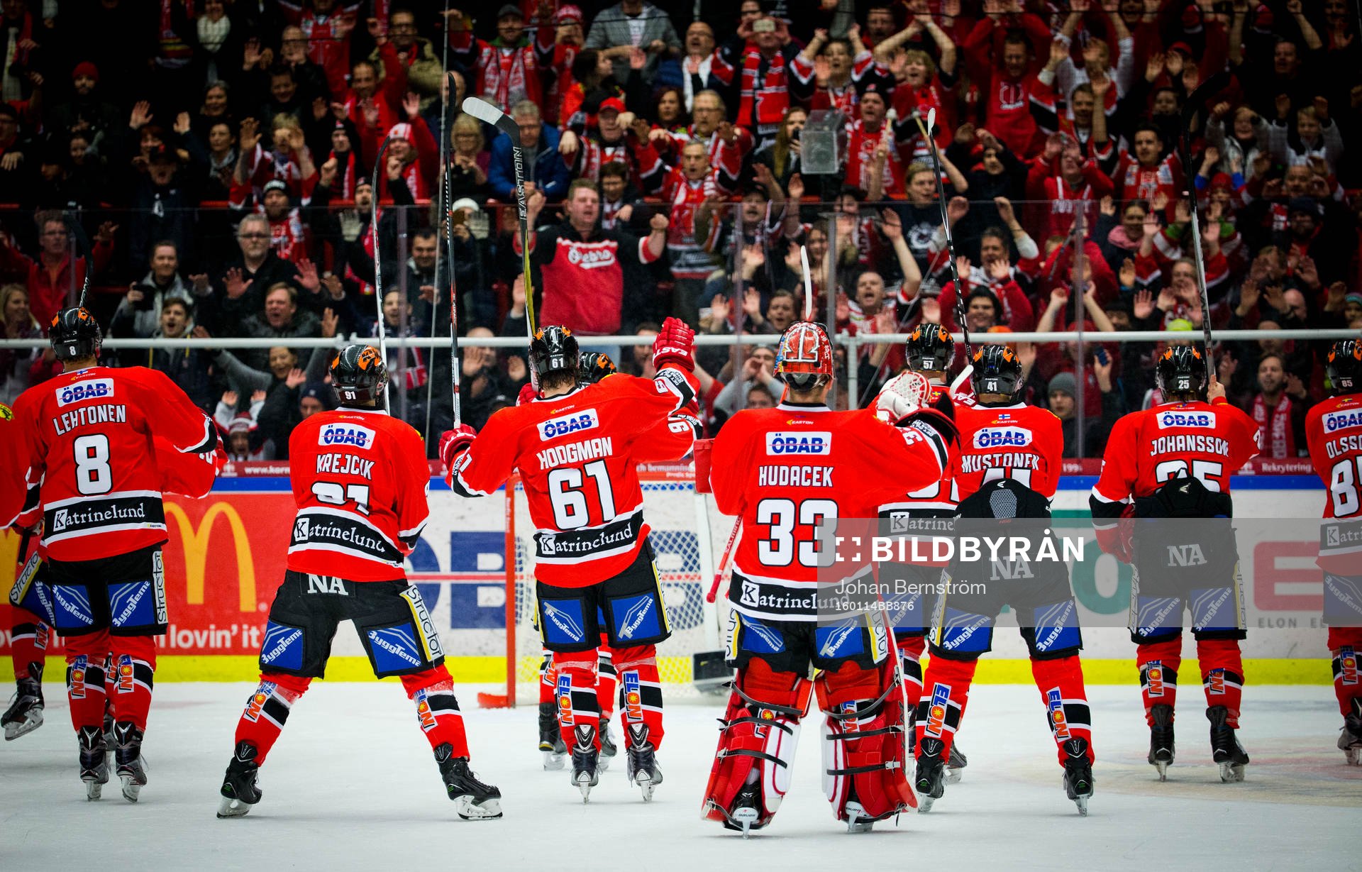 Örebros Mikko Lehtonen, Jakub Krejcik, Justin Hodgman,
