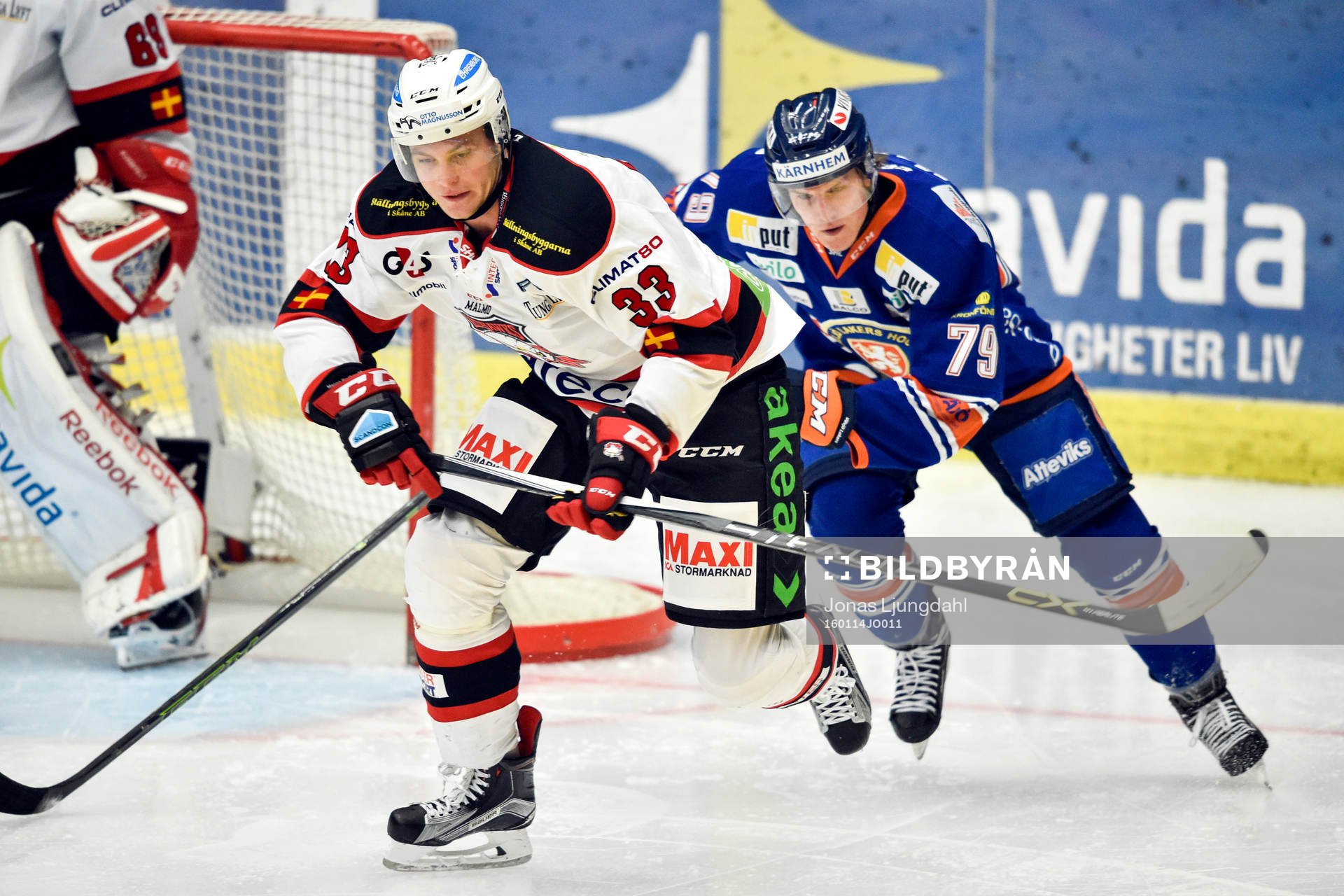 Malmö Redhawks Oliver Bohm och Växjös Patrik Lundh