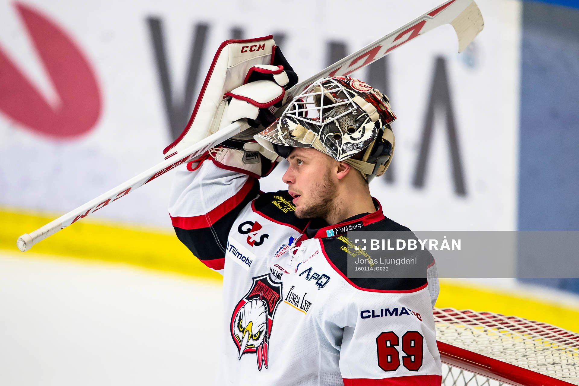 Malmö Redhawks målvakt Oscar Alsenfelt deppar