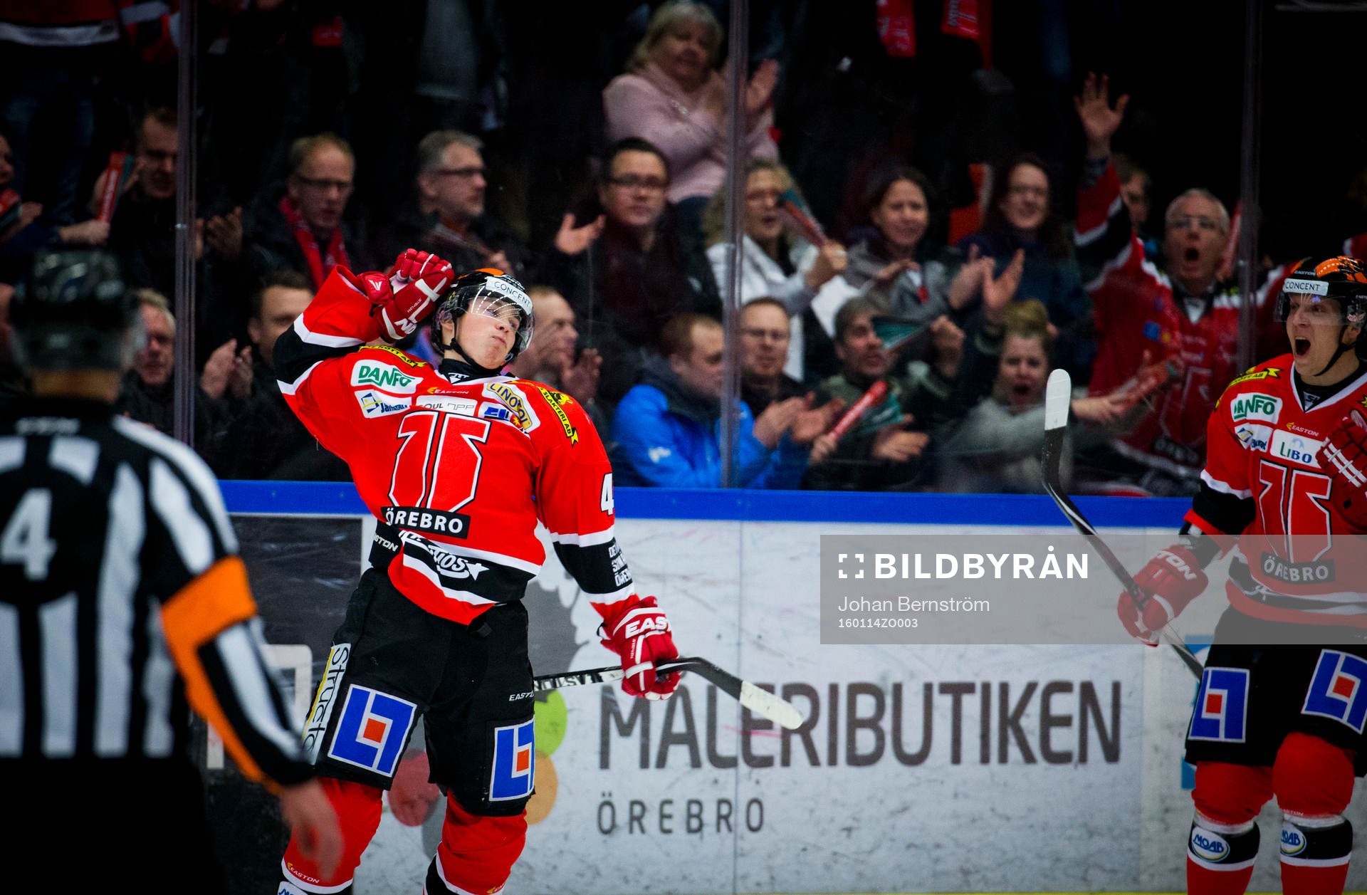 Örebros Joel Mustonen jublar