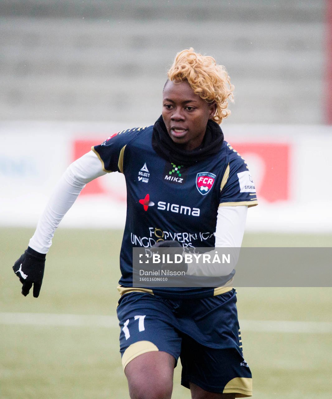 Rosengårds nyförvärv Gaëlle Enganamouit gjorde två mål under träningsmatchen i fotboll mellan FC Rosengård och Lilleström den 16 Januari 2016 i Malmö.