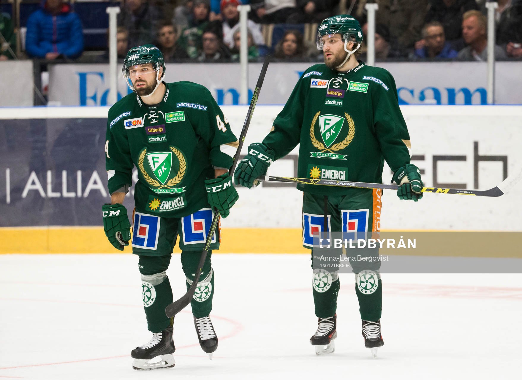 Färjestads Milan Gulas och Mikael Wikstrand