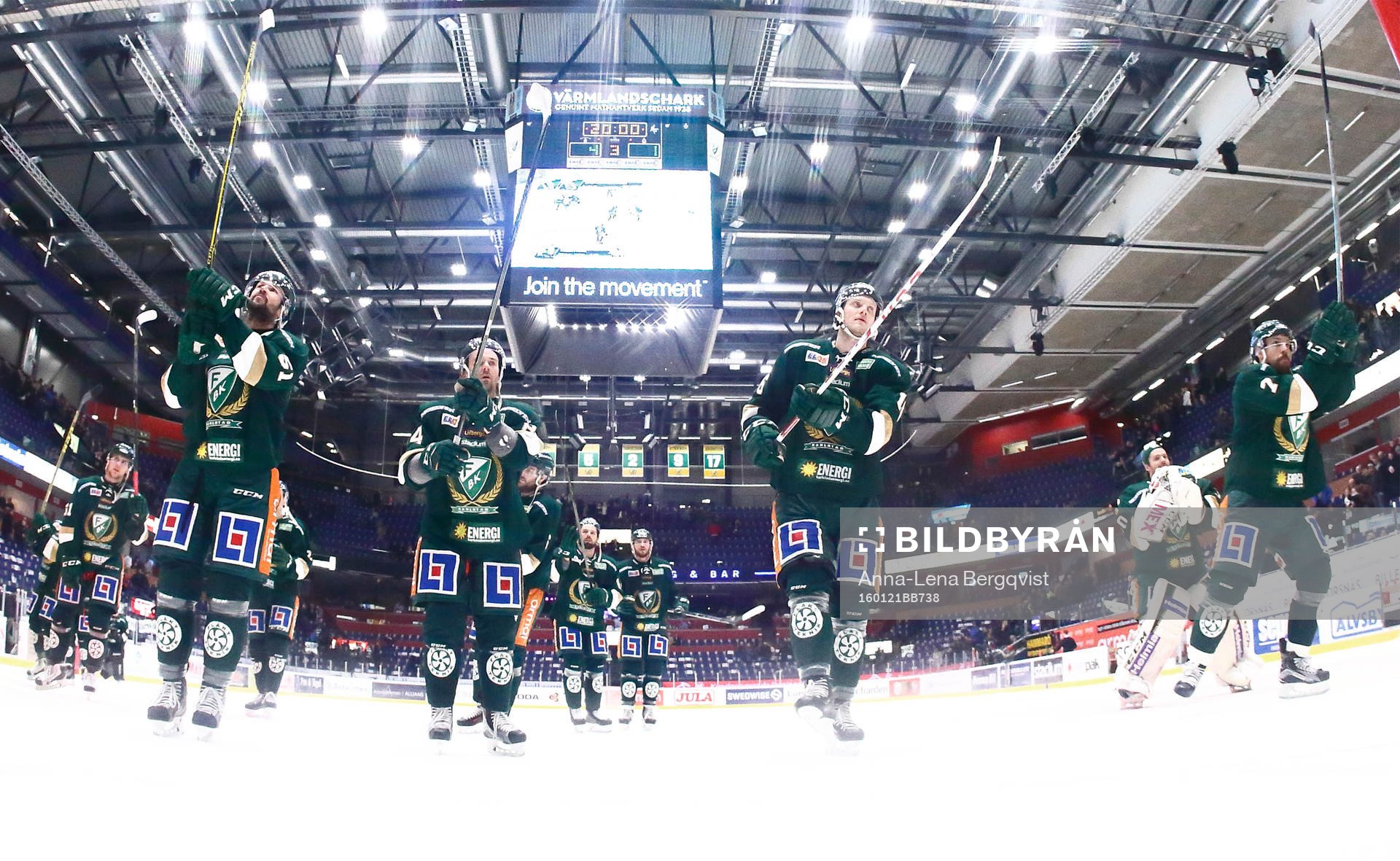 Färjestads spelare jublar