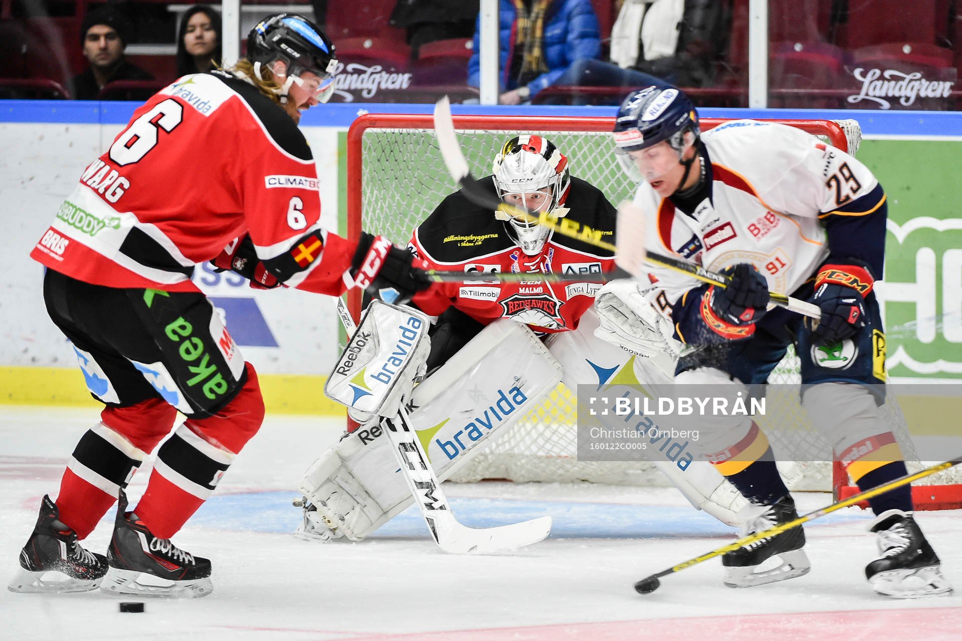 Malmö Redhawks målvakt Jonas Gunnarsson och Stefan Warg