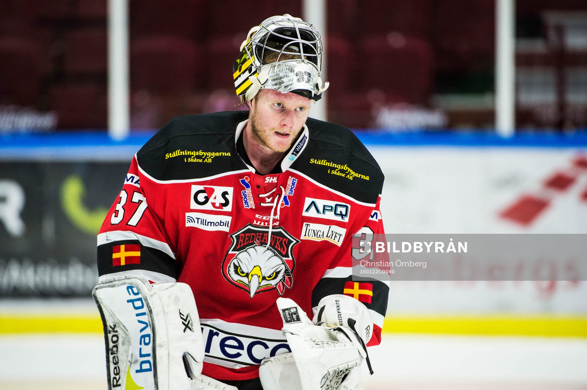 Malmö Redhawks målvakt Jonas Gunnarsson deppar