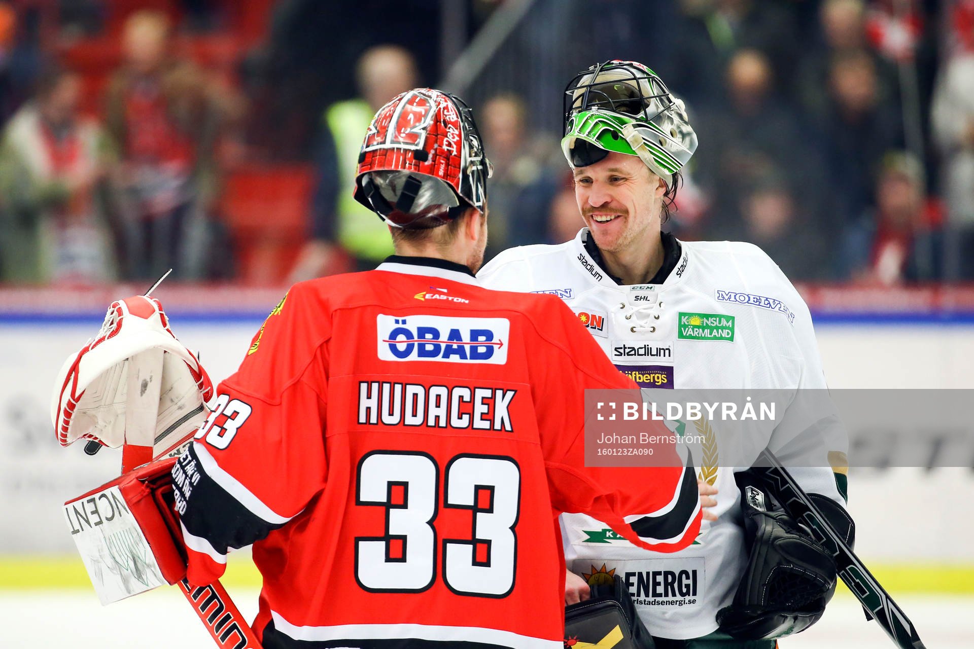 Örebros målvakt Julius Hudacek och Färjestads målvakt