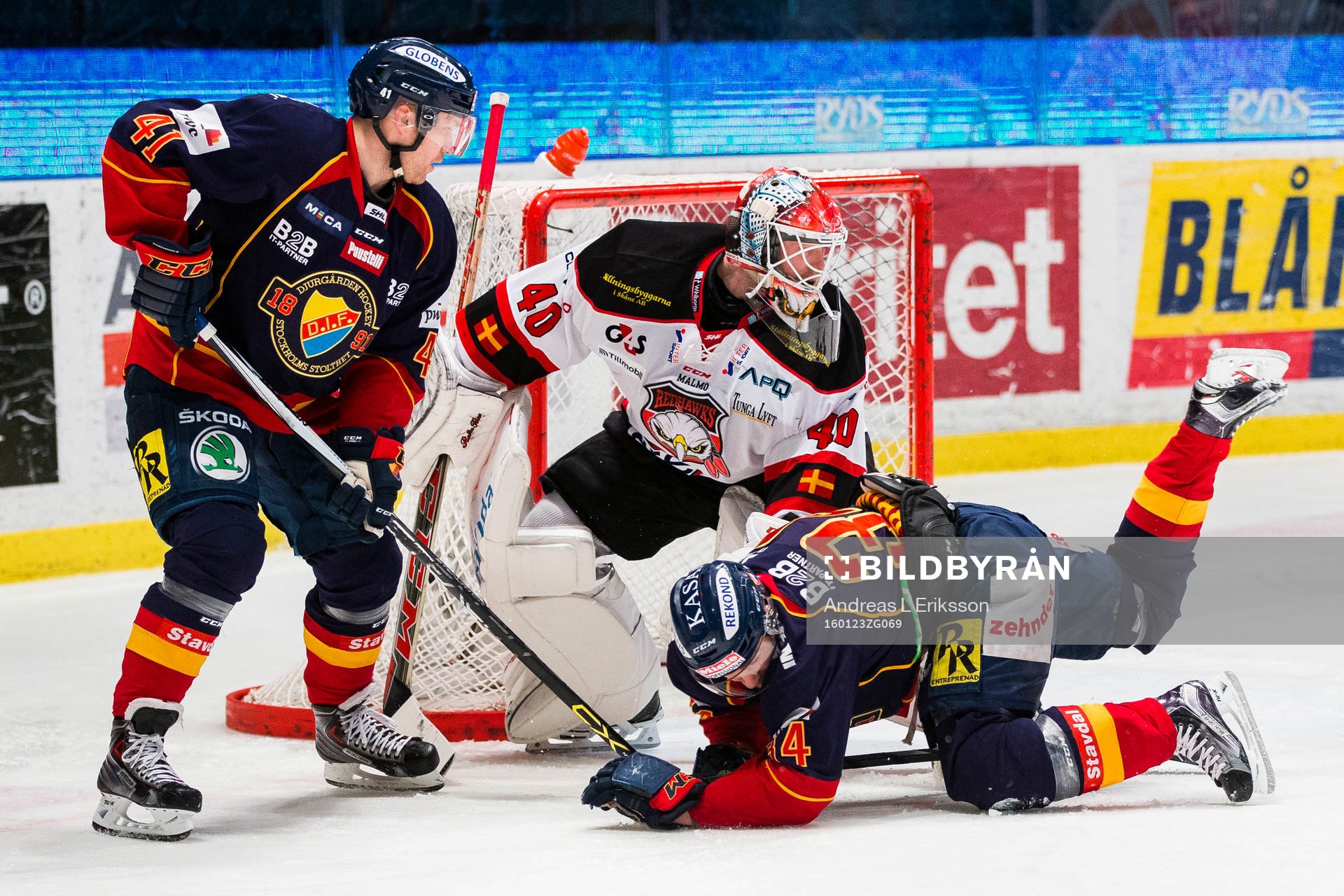 Djurgårdens Patrick Thoresen och Daniel Brodin framför