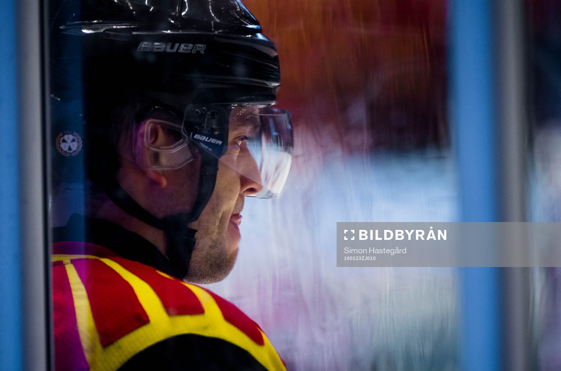 Brynäs Ponthus Westerholm före ishockeymatchen i SHL