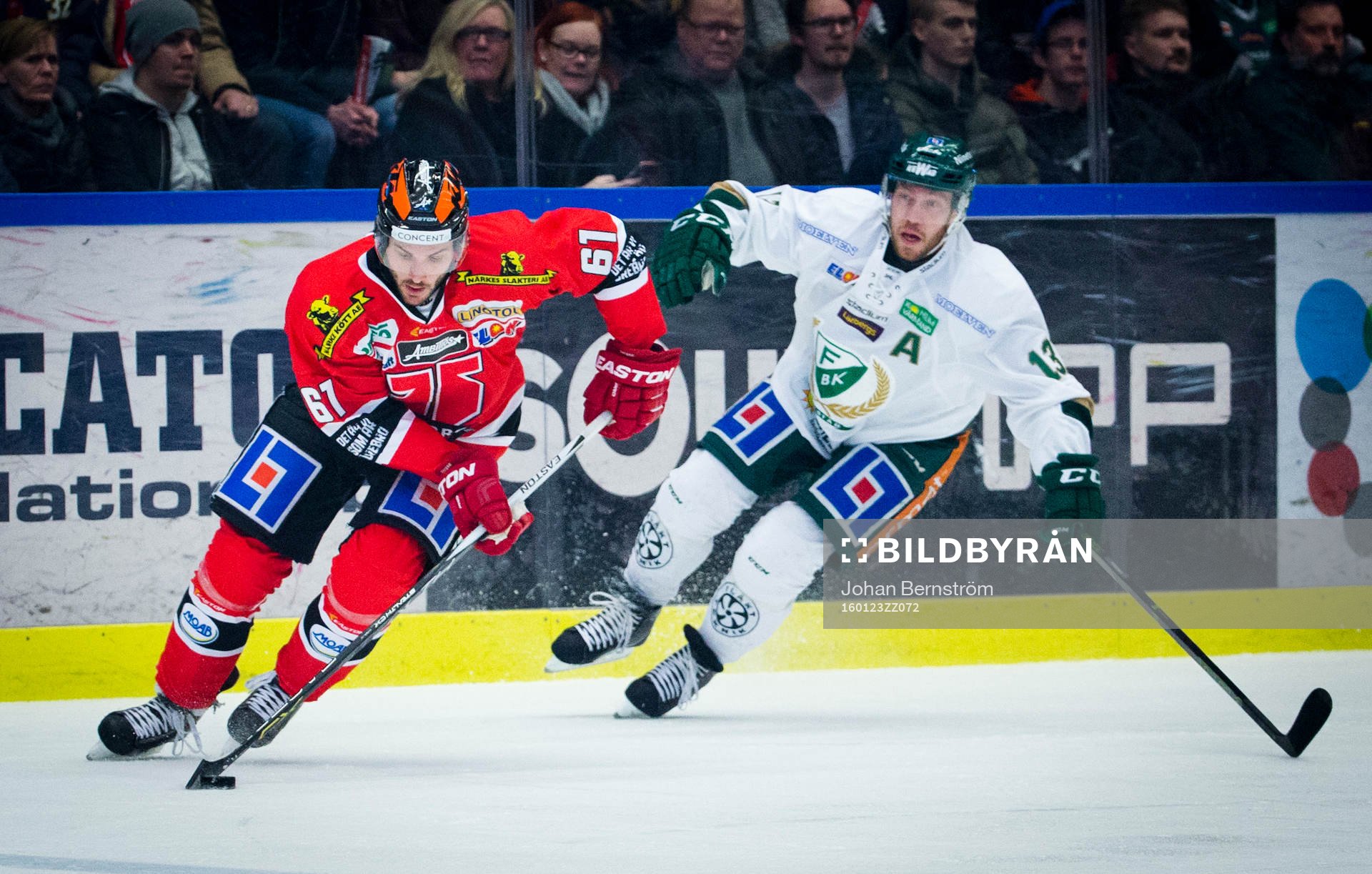 Örebros Justin Hodgman och Färjestads Linus Persson