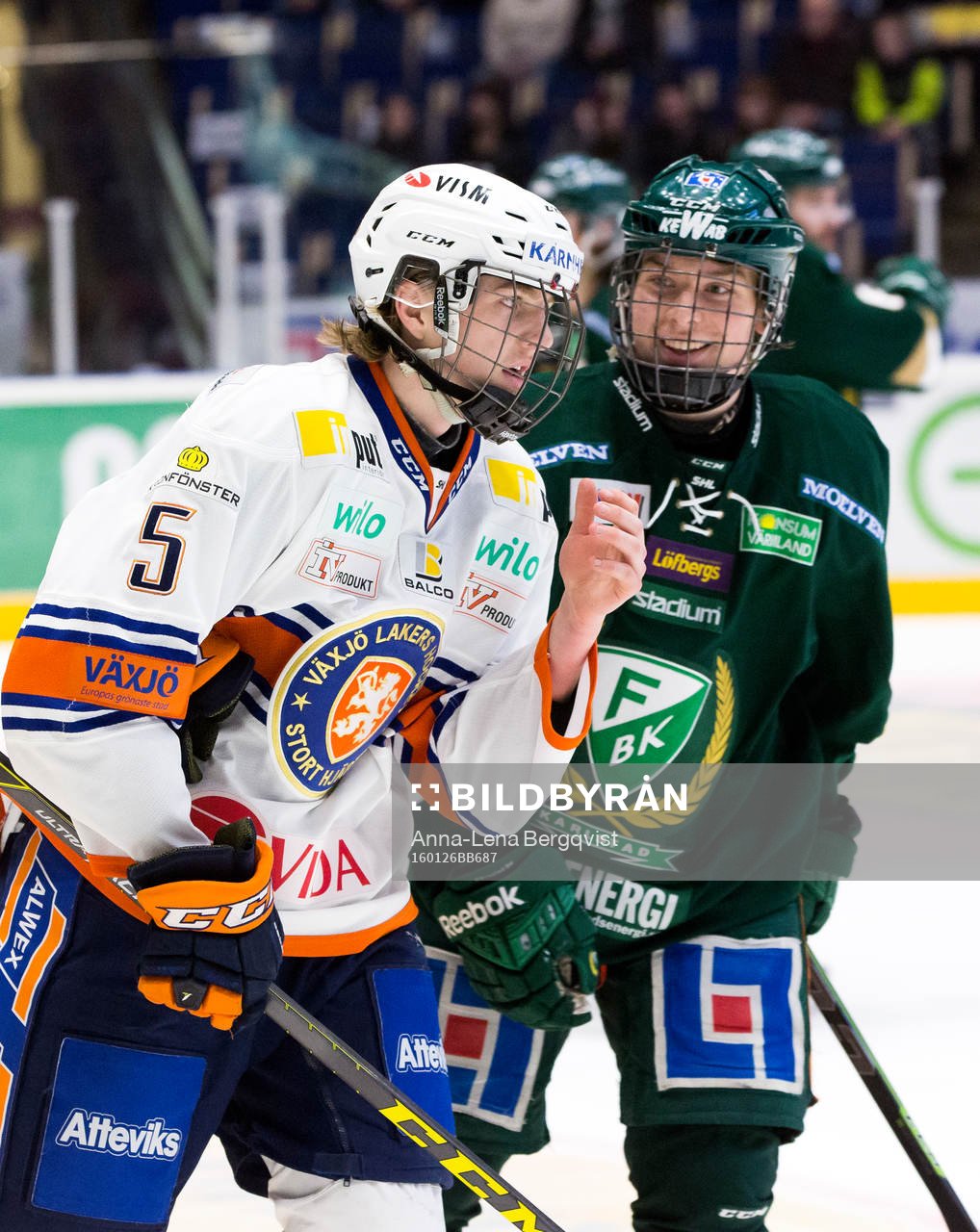 Växjös junior Linus Högberg och Färjestads junior
