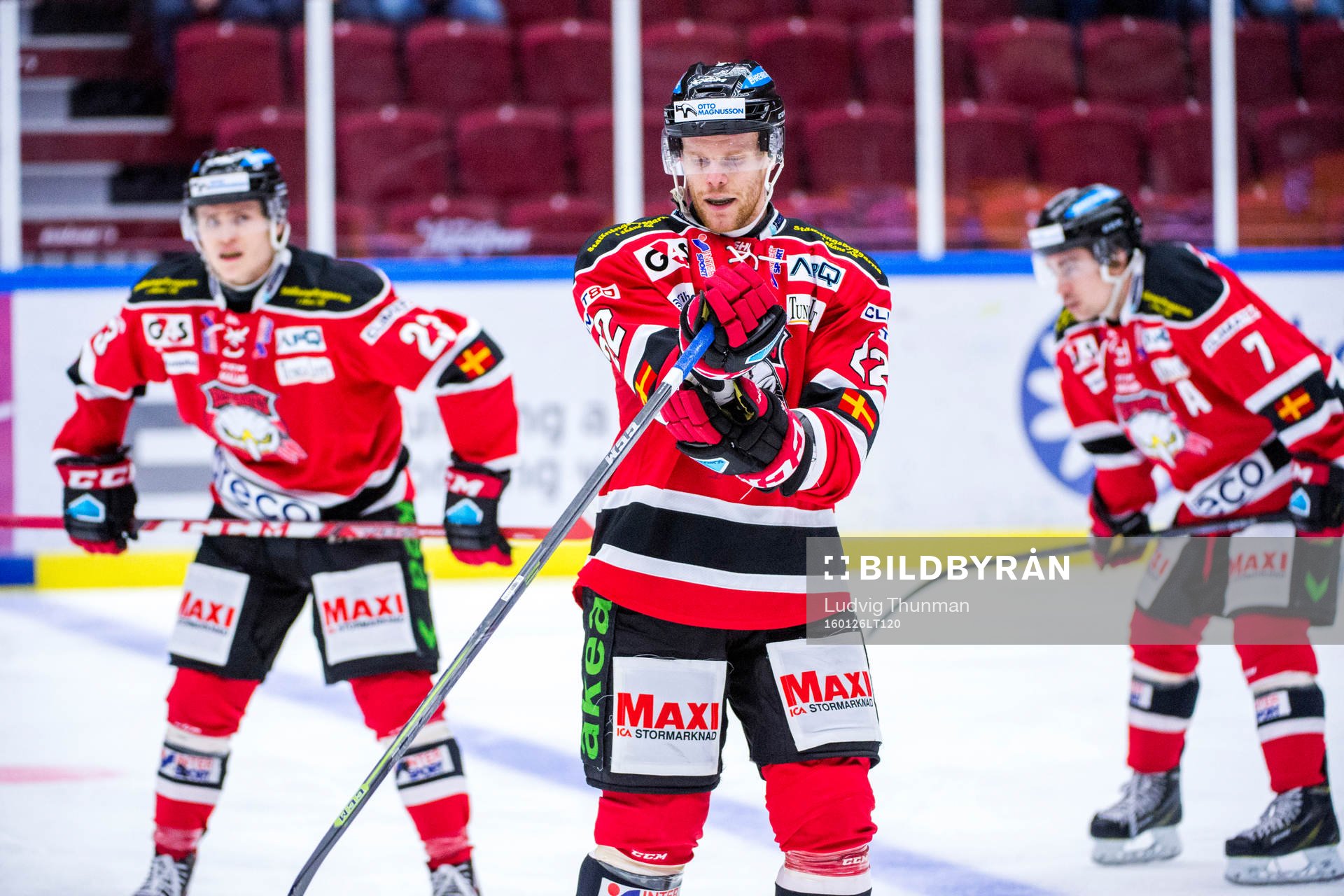 Malmö Redhawks Christoffer Forsberg, Jeremias Augustin och