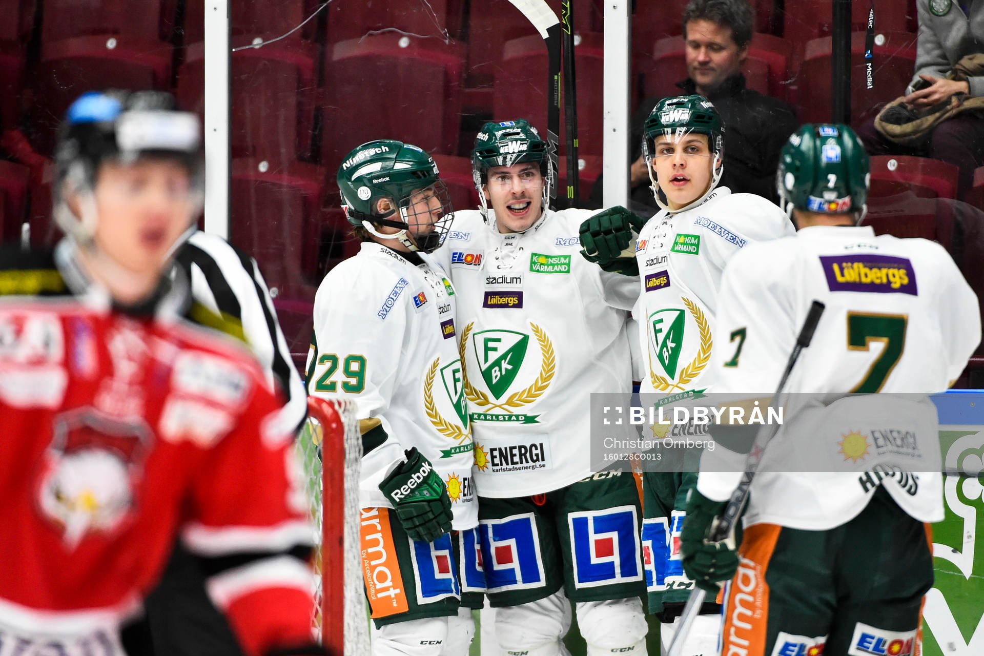 Färjestads Oskar Steen, Sebastian Erixon, Joel Eriksson Ek