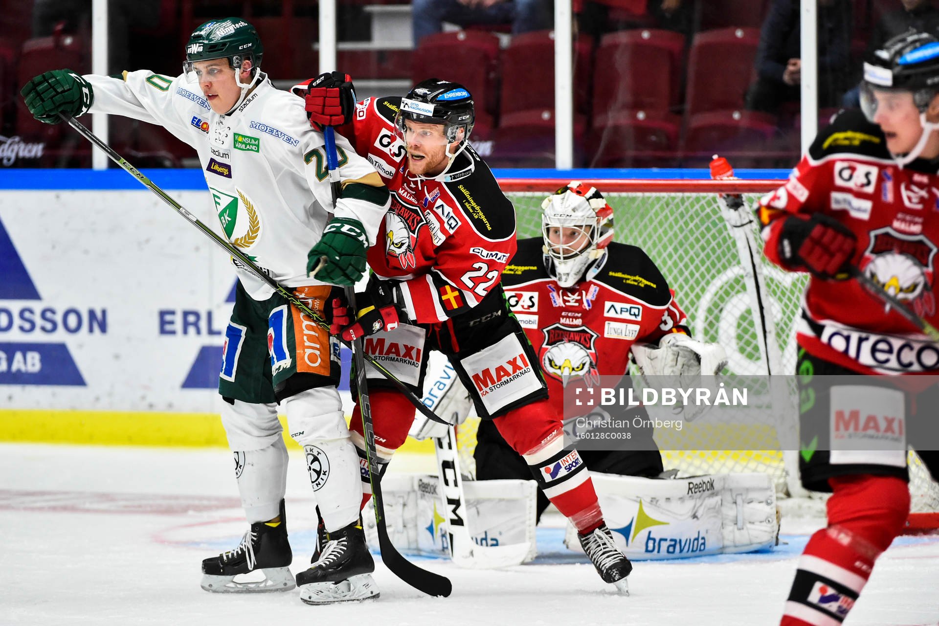 Färjestads Joel Eriksson Ek och Malmö Redhawks Jeremias