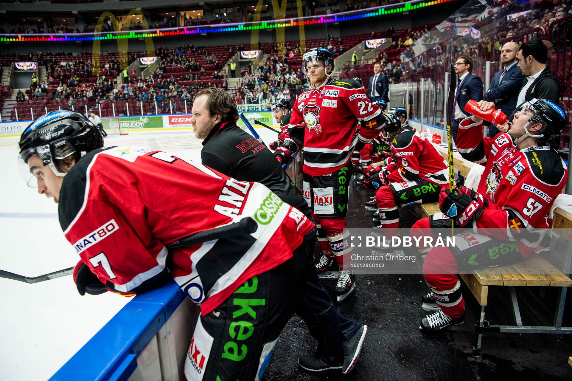 Malmö Redhawks Nils Andersson, Jeremias Augustin och Johan