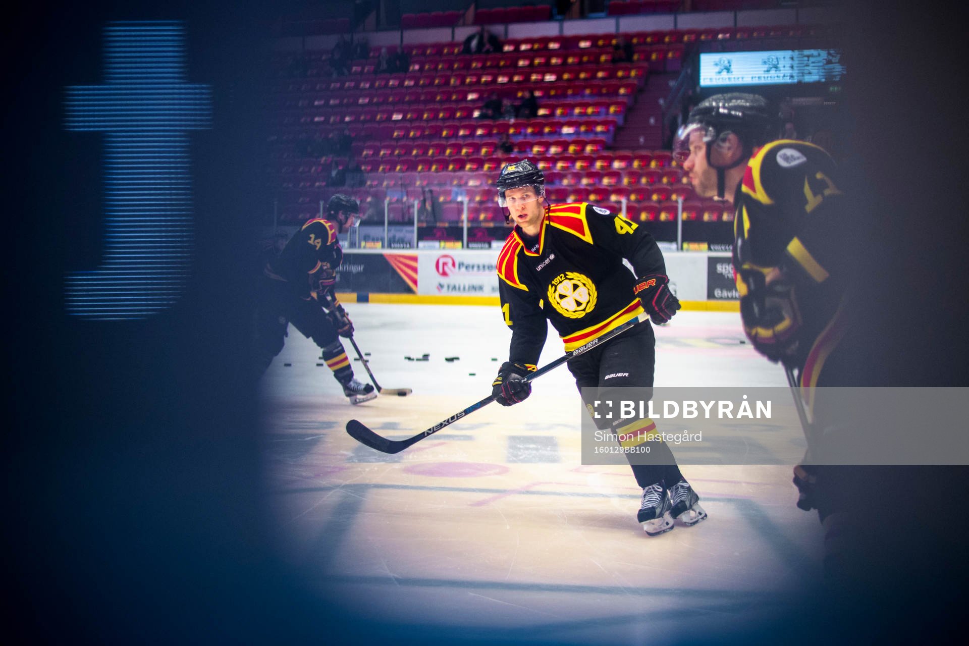 Brynäs Greg Scott före ishockeymatchen i SHL mellan