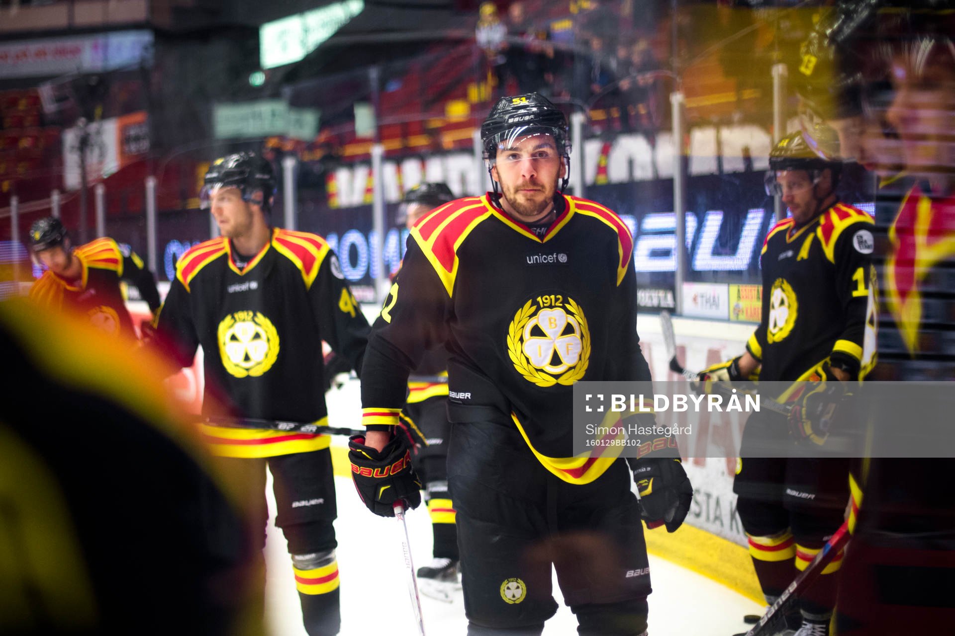 Brynäs Marc Zanetti före ishockeymatchen i SHL mellan