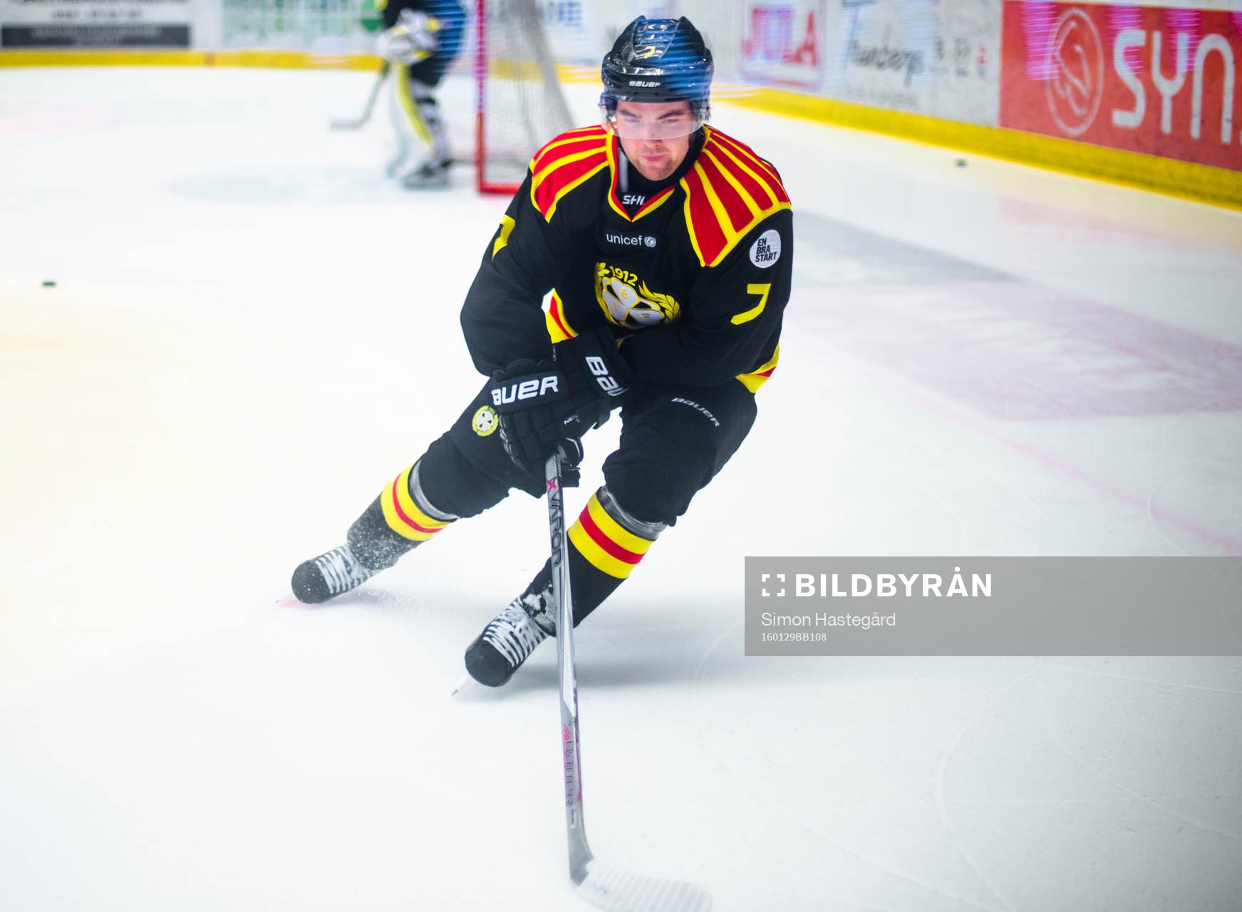 Brynäs Ponthus Westerholm före ishockeymatchen i SHL