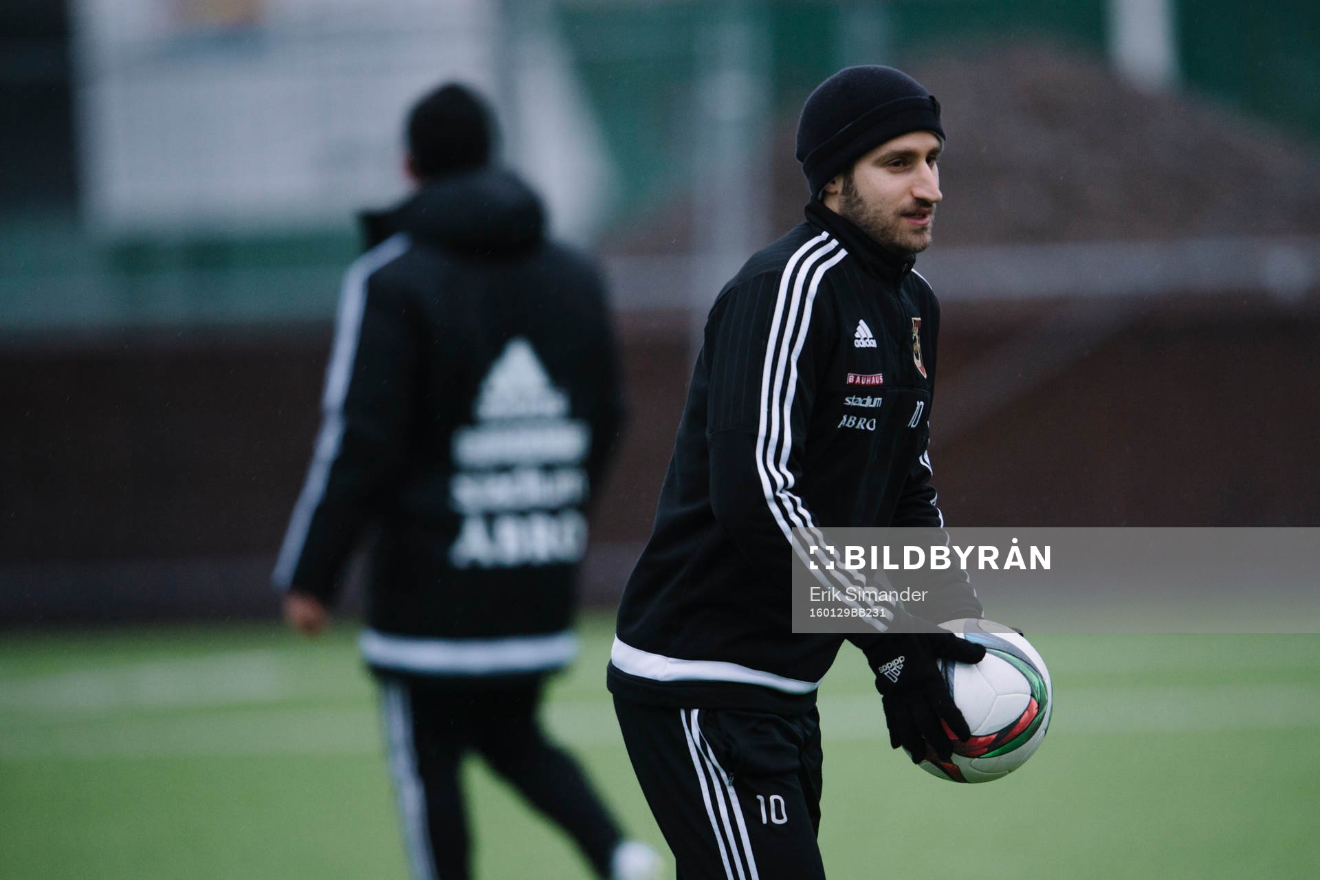 Brommapojkarnas Gabriel Özkan under en fotbollsträning med Brommapojkarna den 29 januari 2016 i Stockholm.