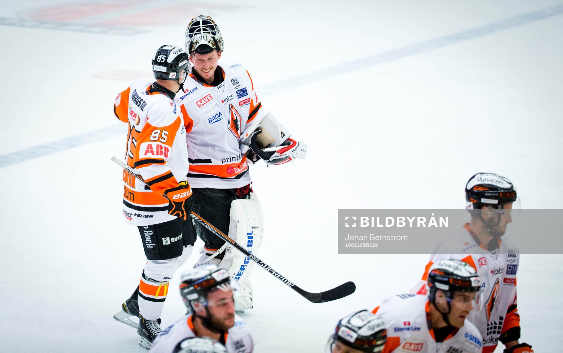 Karlskronas Toni Kähkönen och målvakt Johan Holmqvist