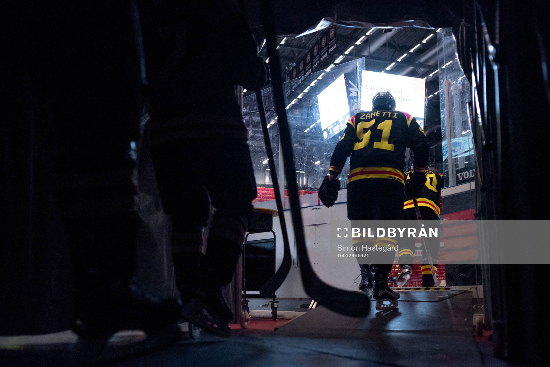 Brynäs Marc Zanetti före ishockeymatchen i SHL mellan