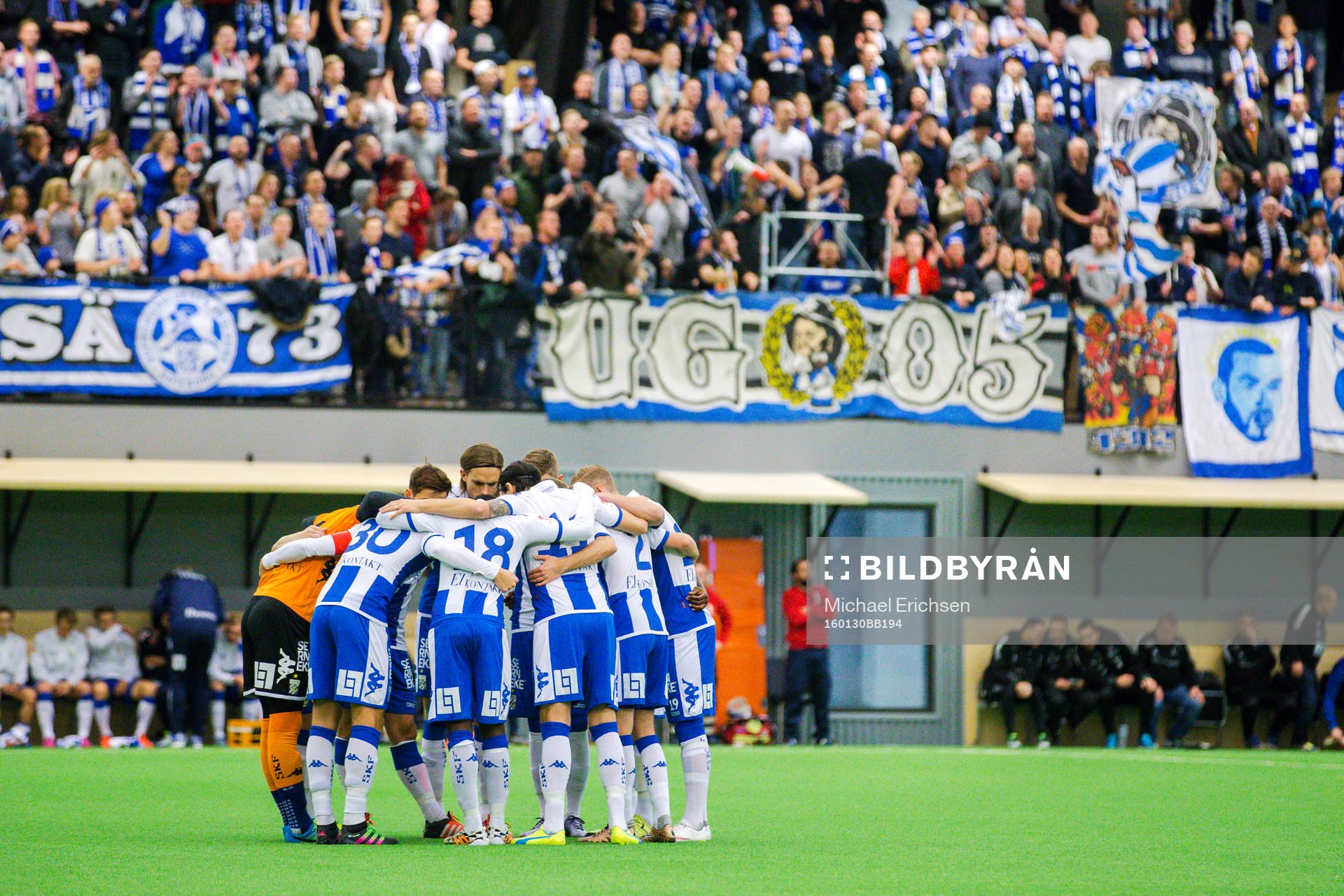 IFK Göteborgs spelare före en träningsmatch i fotboll
