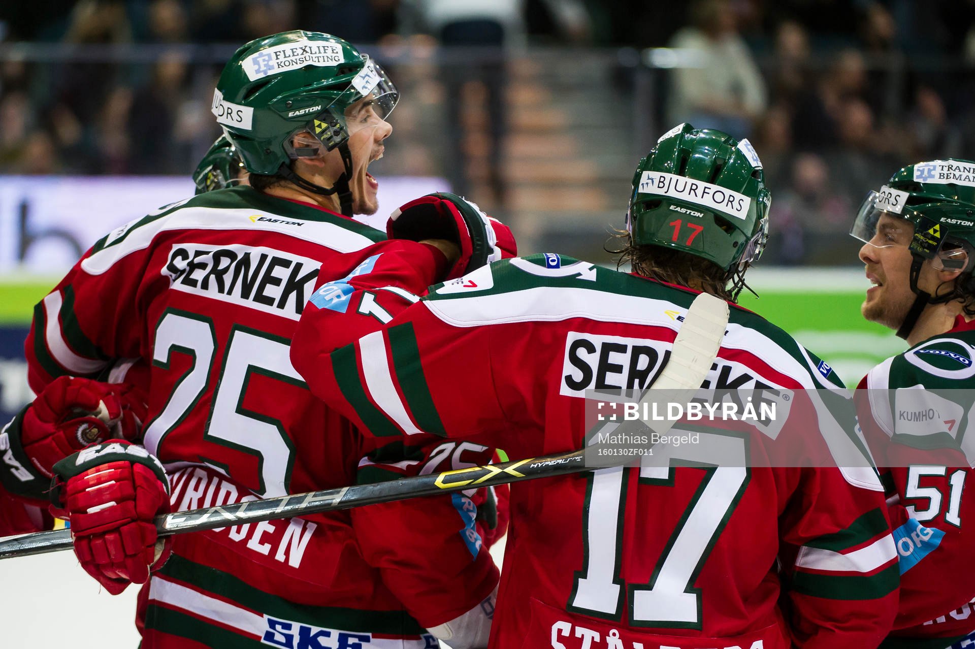 Frölundas Oliver Lauridsen gör 3-1 och jublar med Nicklas
