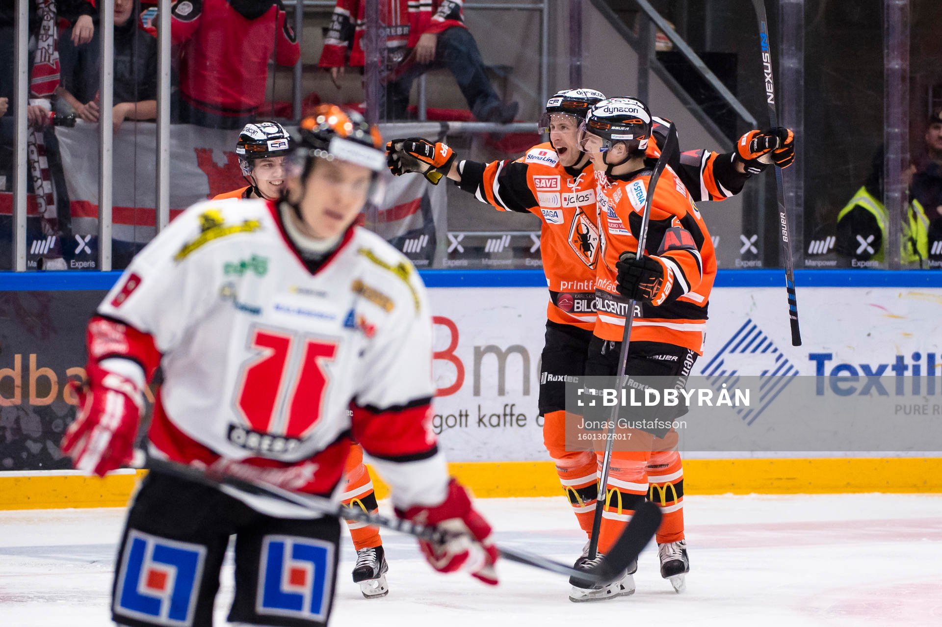 Karlskronas Alexander Bergström har gjort 6-1 och jublar